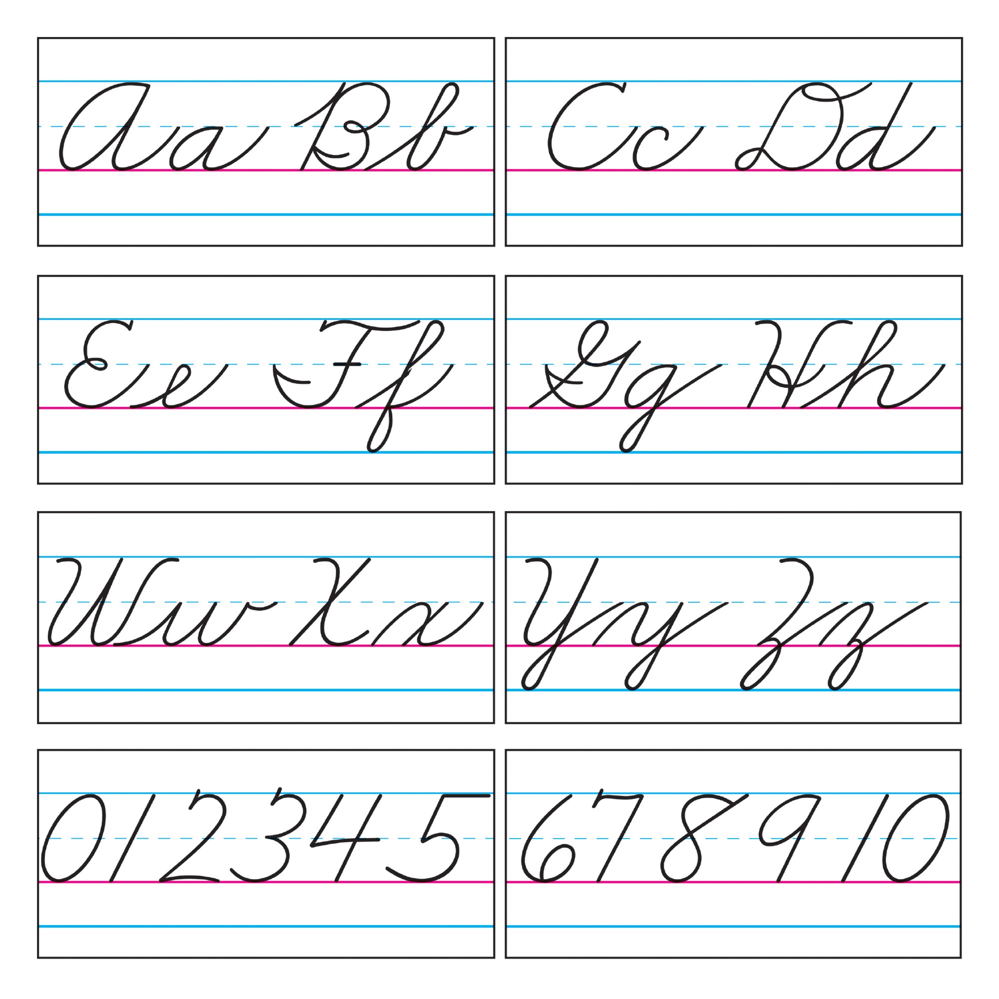 Basic Alphabet Zaner-Bloser Cursive Bulletin Board Set