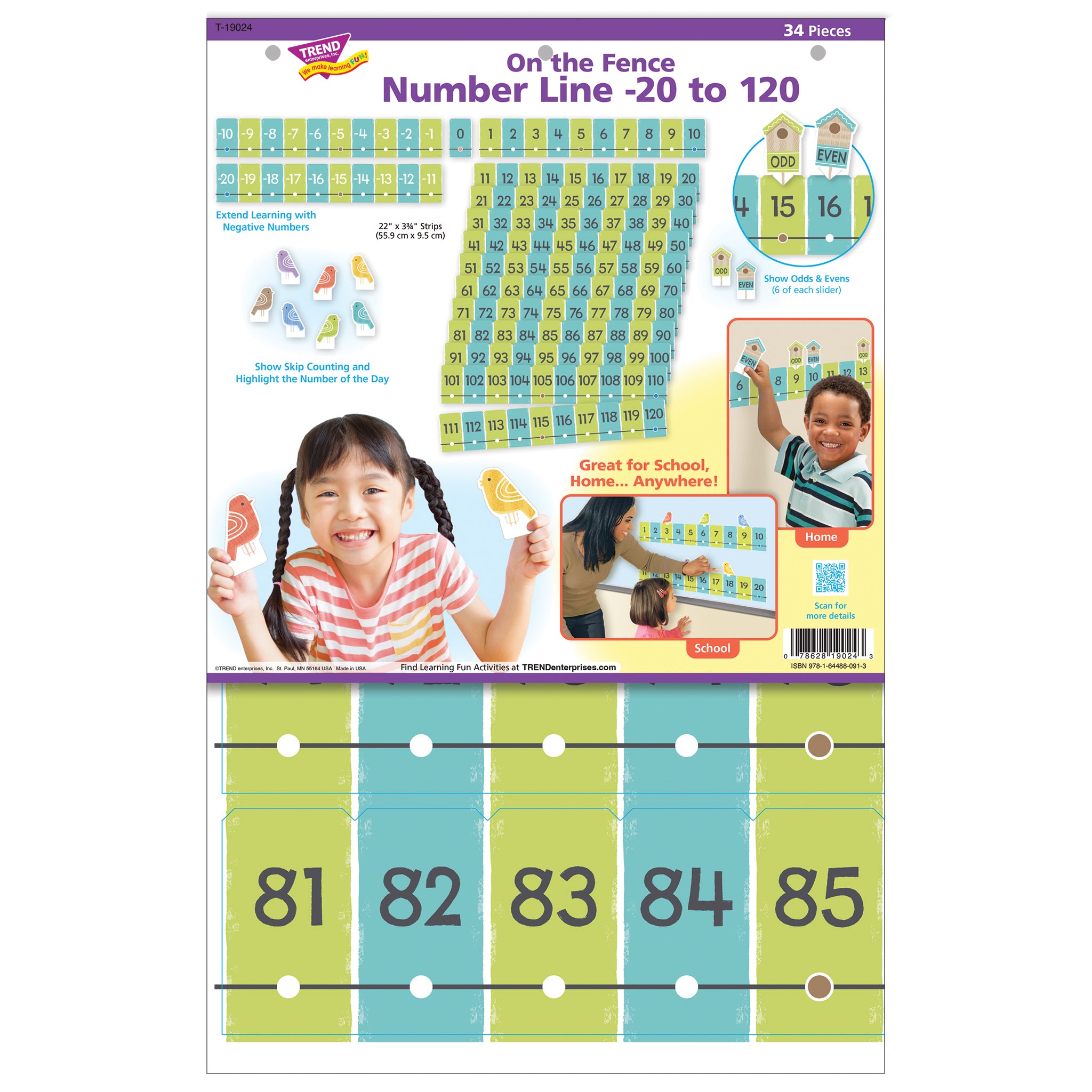 On the Fence Number Line -20 to 120 Learning Set, 2 Sets