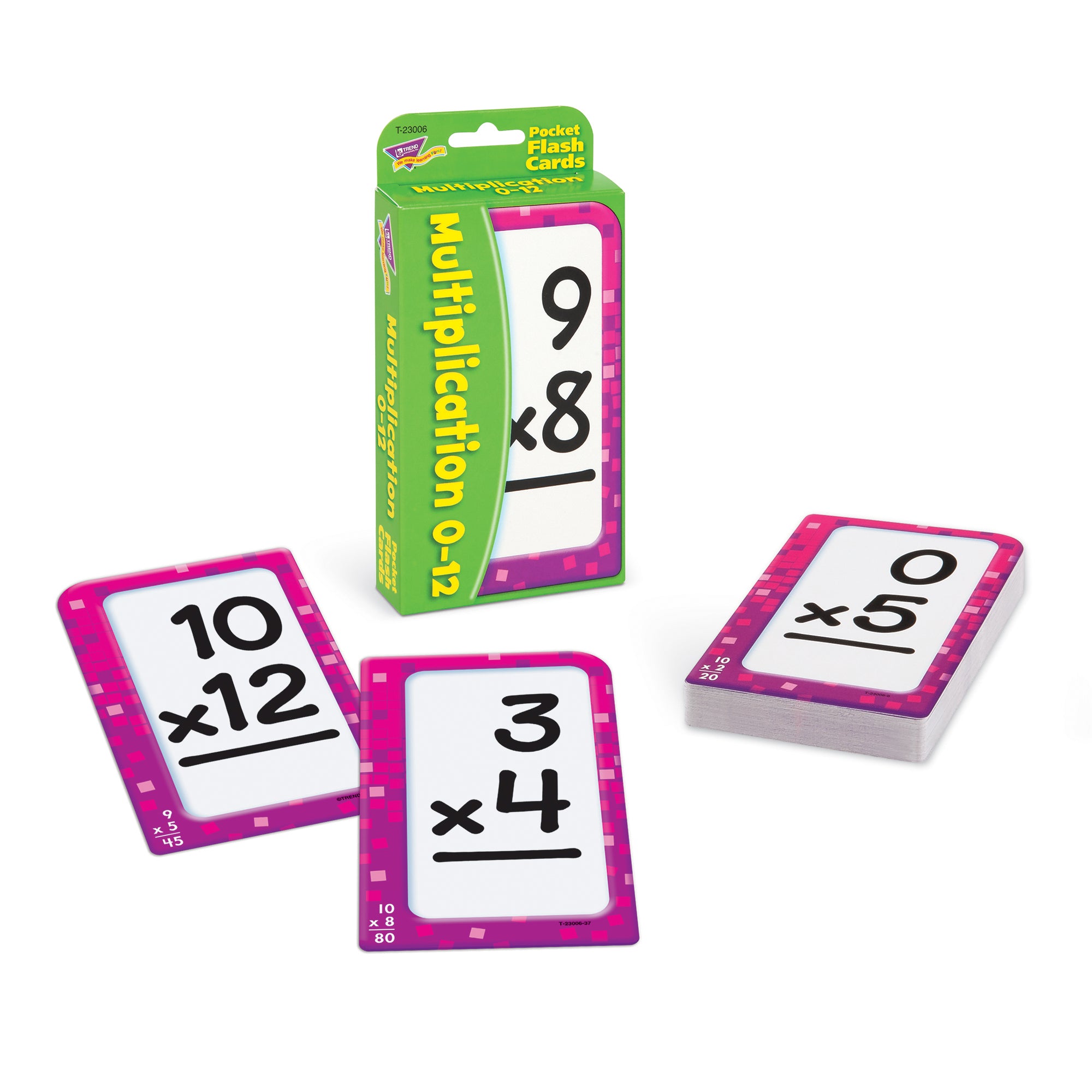 Multiplication 0-12 Pocket Flash Cards, 6 Packs