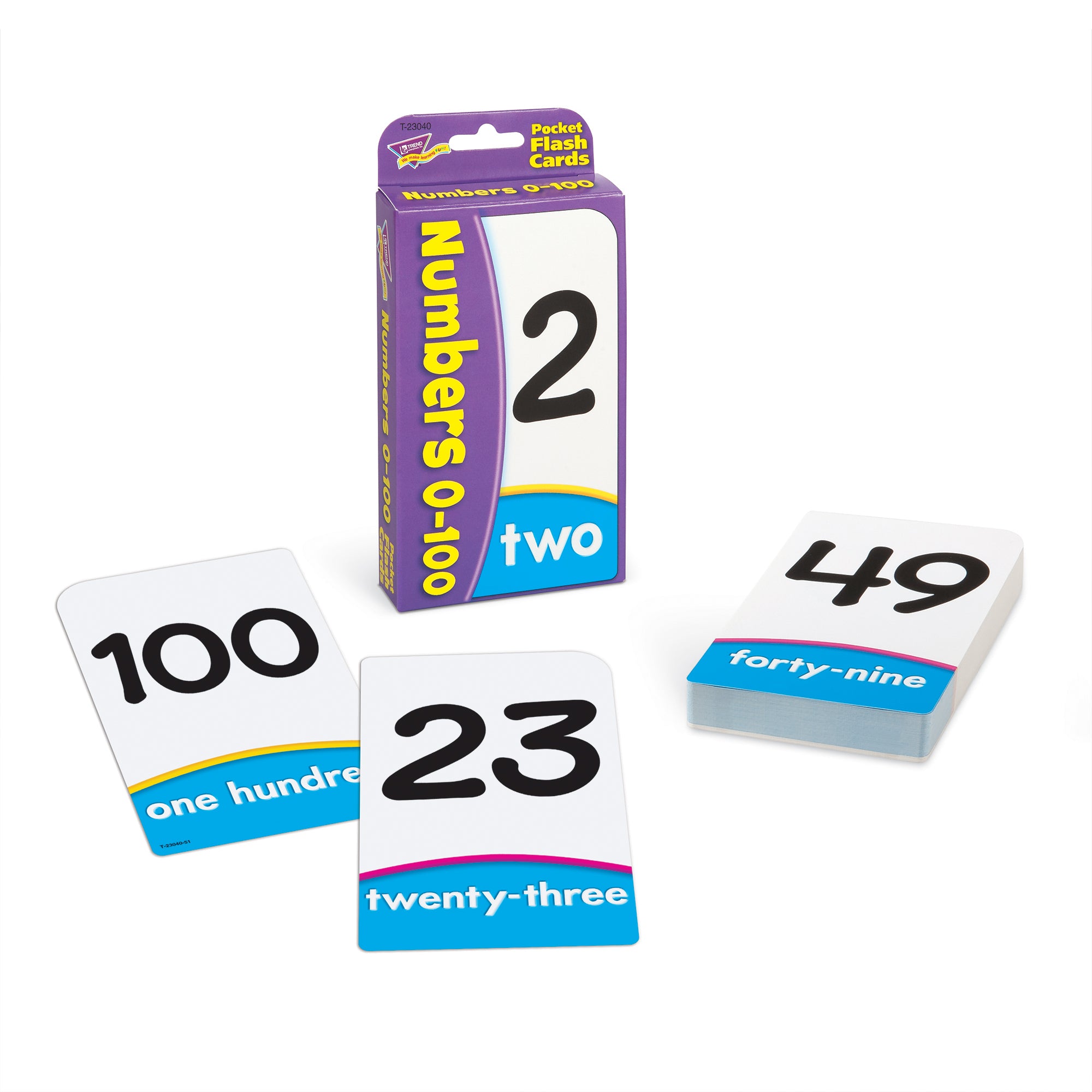 Numbers 0-100 Pocket Flash Cards, 6 Packs