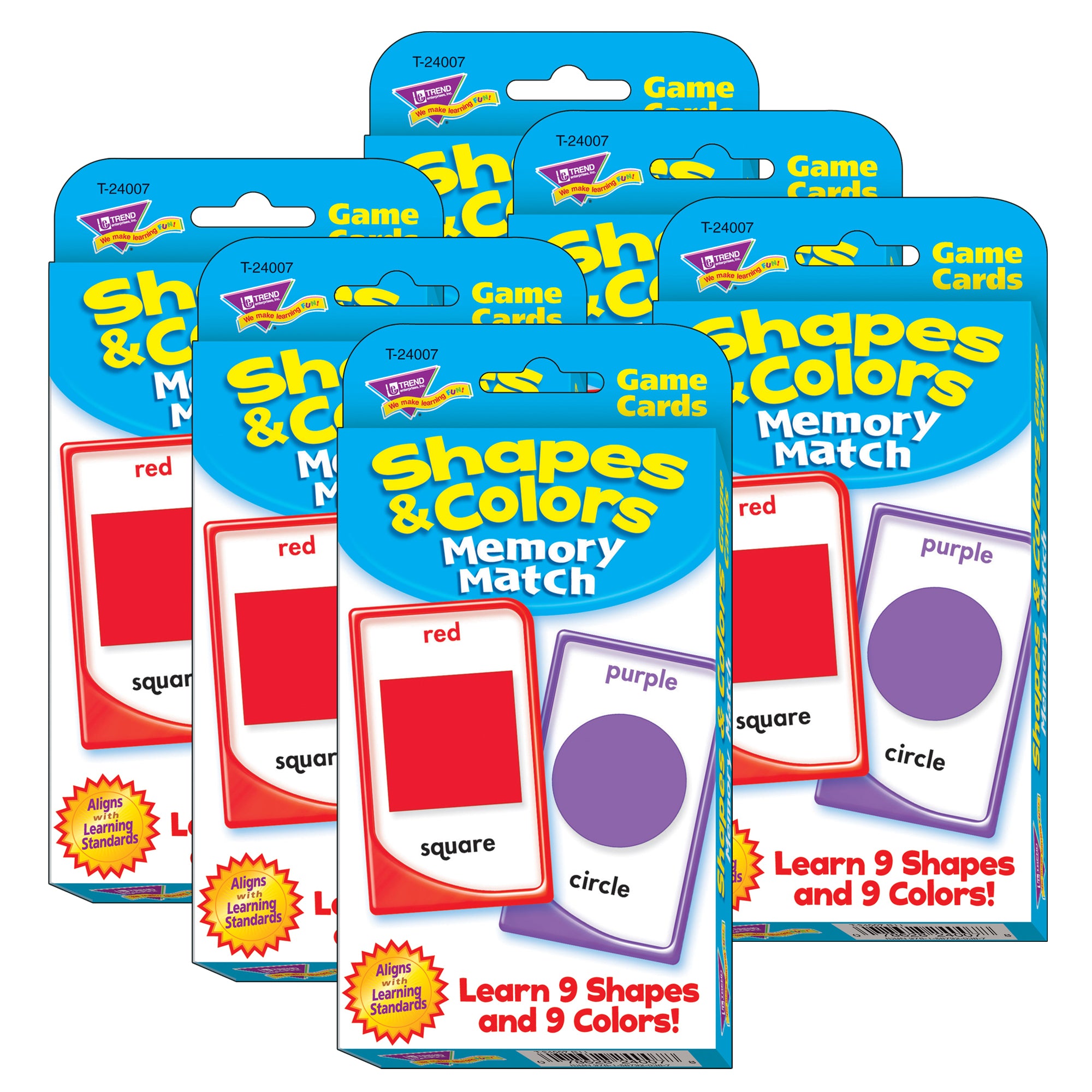 Shapes and Colors Memory Match Challenge Cards, 6 Packs