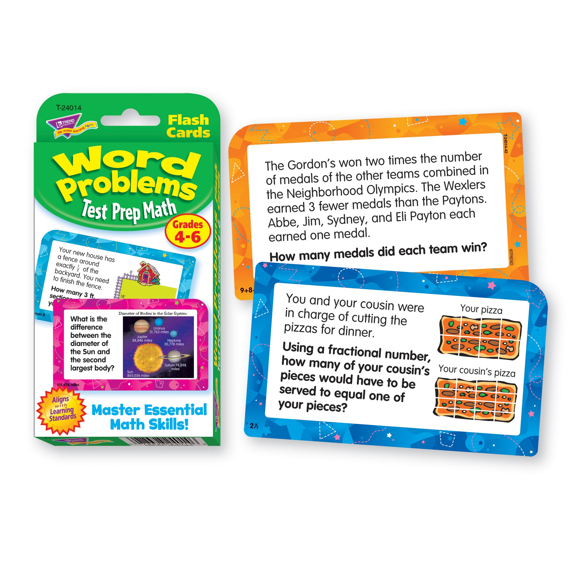 Word Problems Test Prep Math, Grades 4-6 Challenge Cards®, 6 Packs