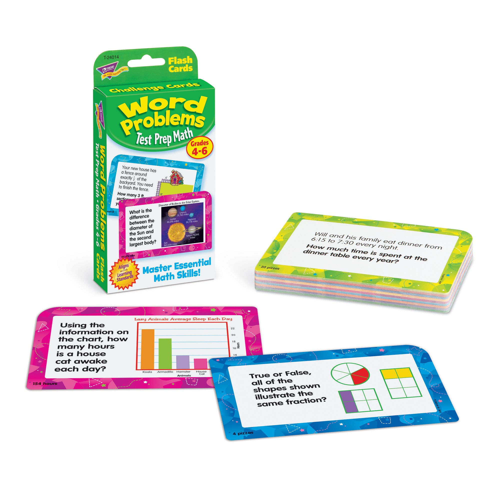 Word Problems Test Prep Math, Grades 4-6 Challenge Cards®, 6 Packs