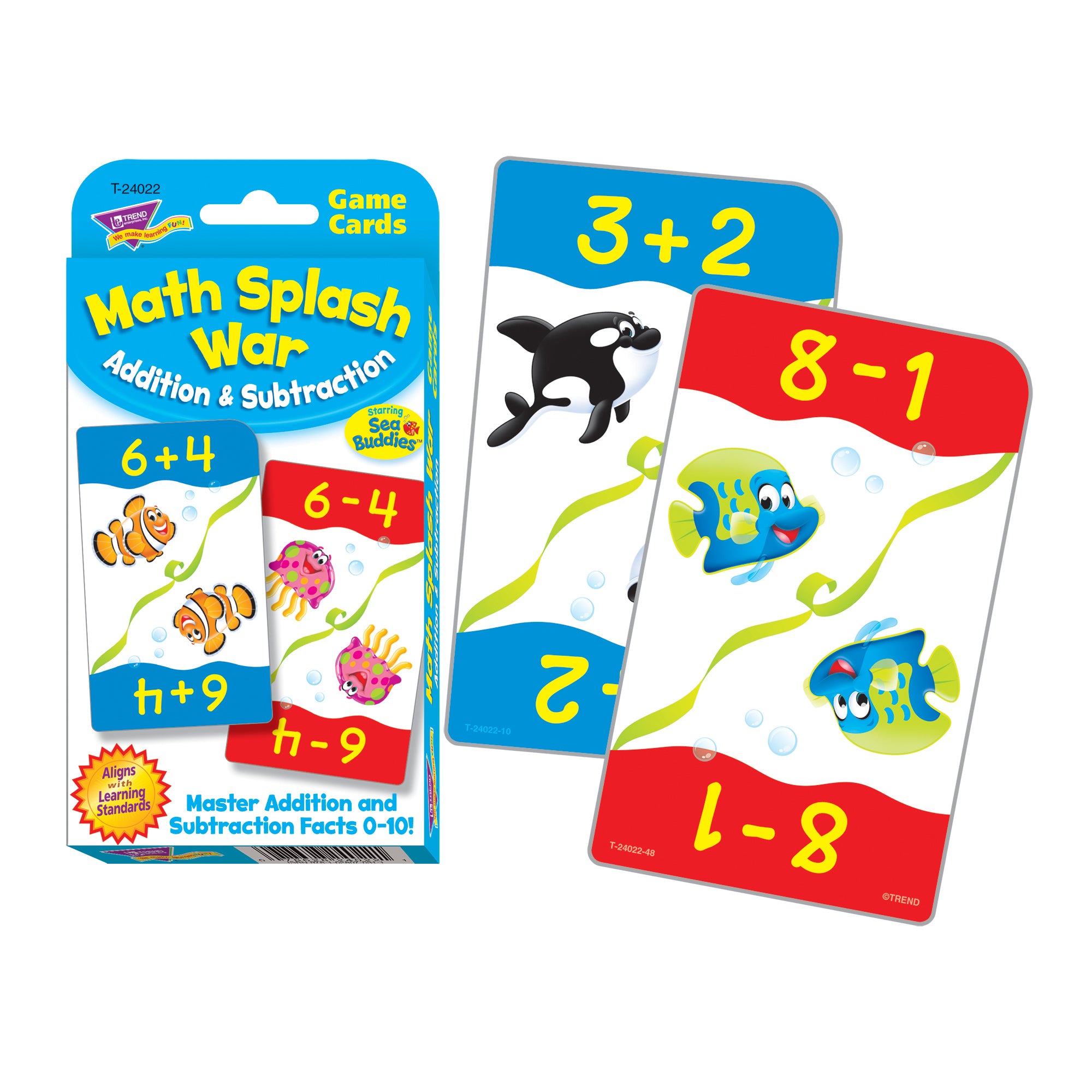 Math Splash War Addition & Subtraction Challenge Cards®, 6 Packs