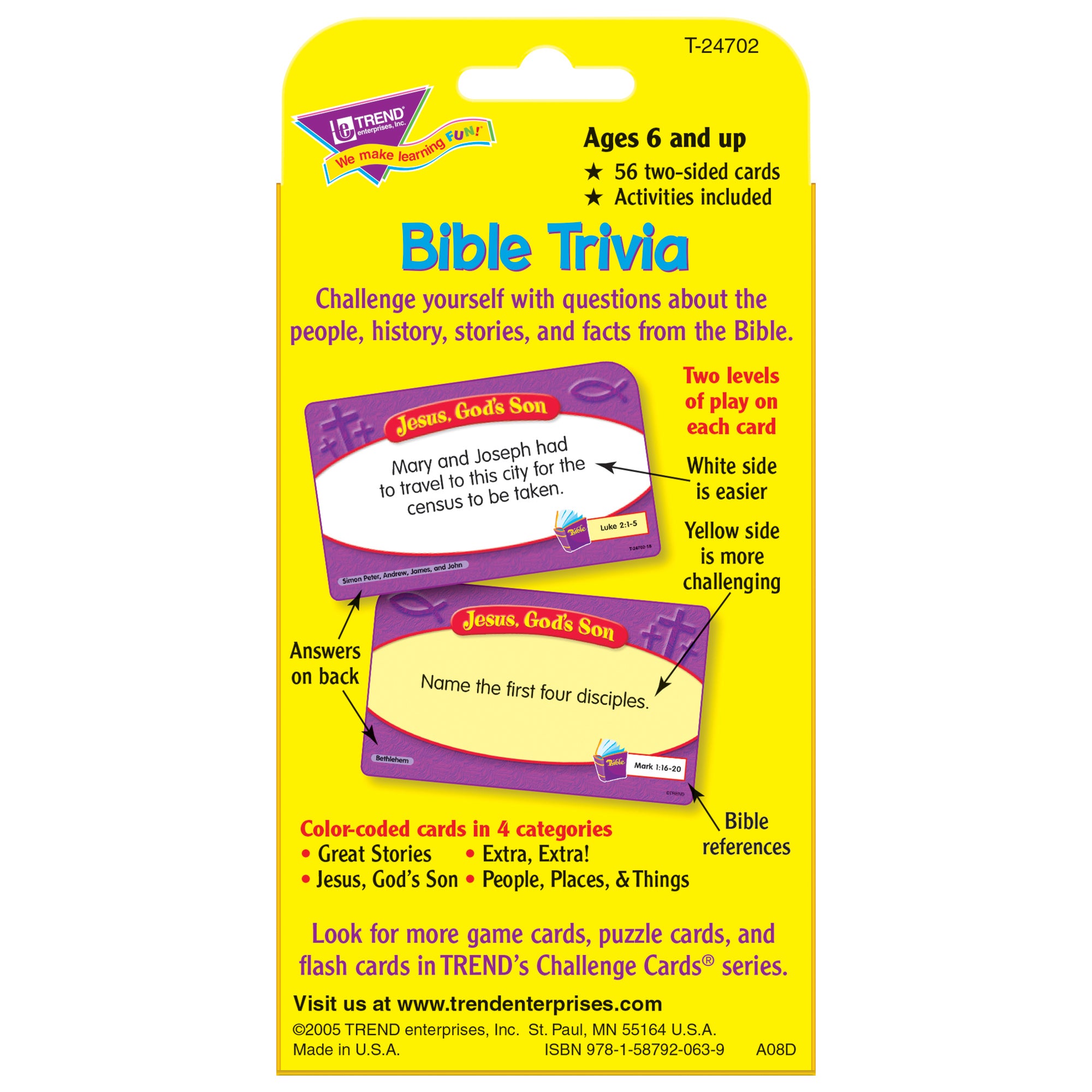 Bible Trivia Challenge Cards®, Pack of 6