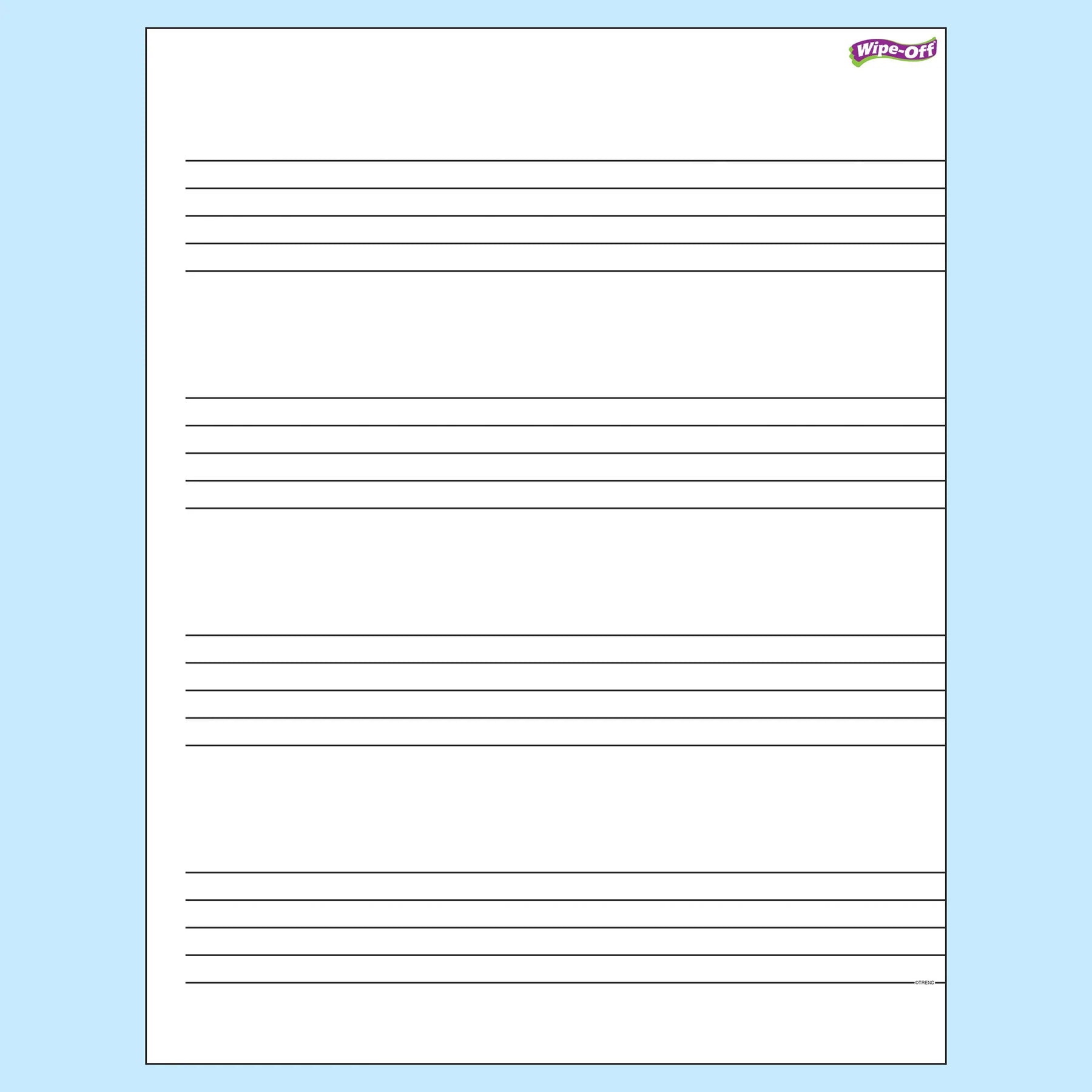 Music Staff Paper Wipe-Off® Chart, 17" x 22", Pack of 6