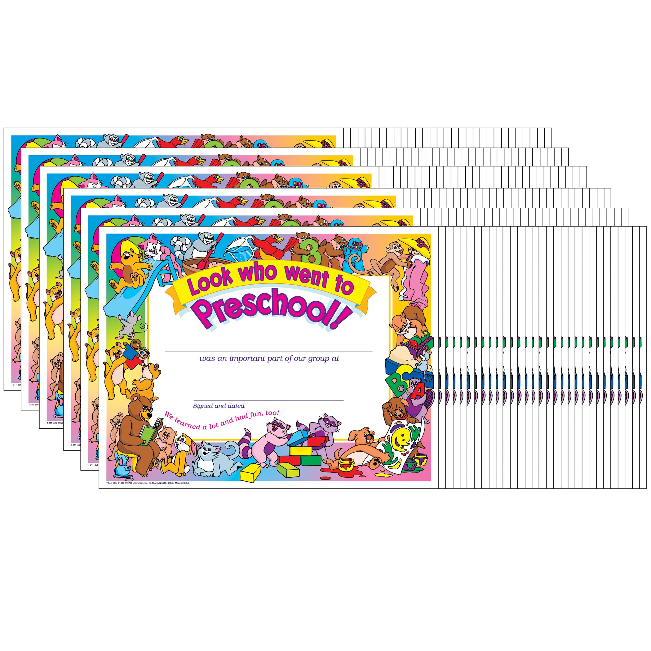 Look who went to Preschool! Certificate, 30 Per Pack, 6 Packs