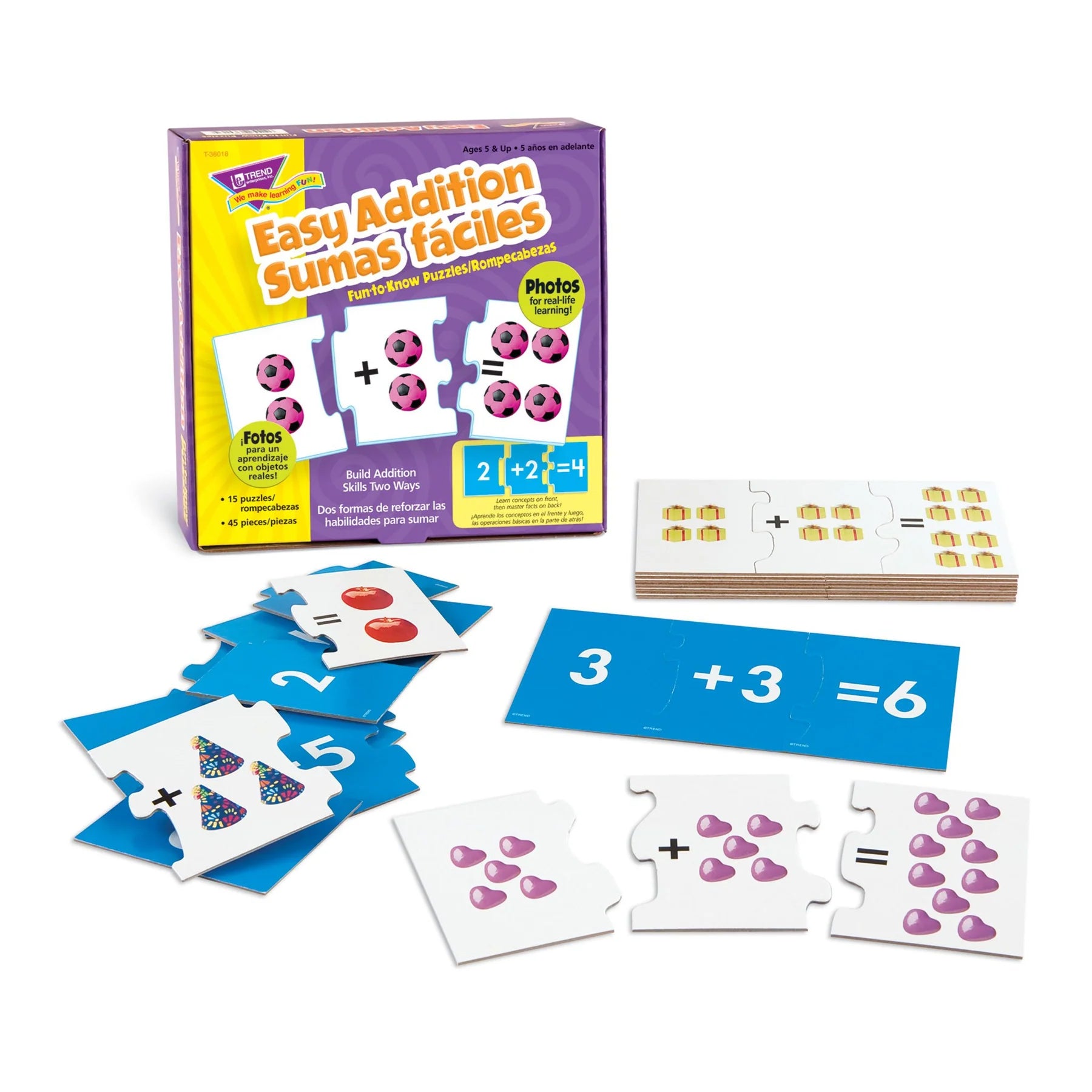 Easy Addition/Sumas faciles Fun-to-Know® Puzzles, Pack of 2