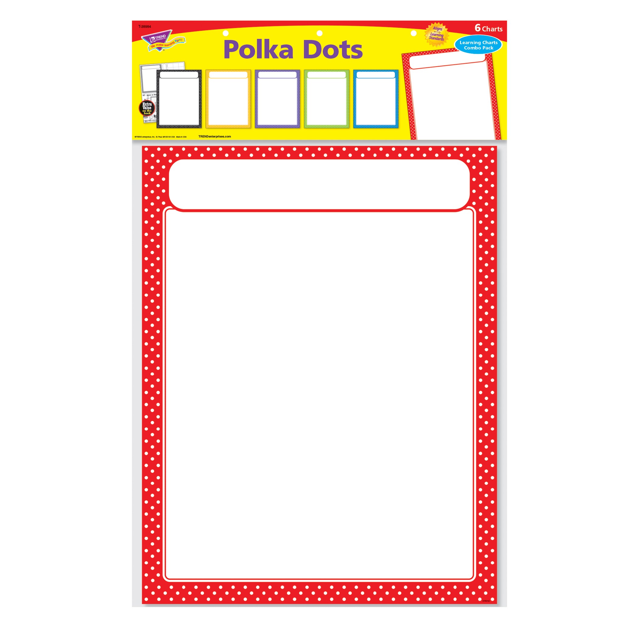 Polka Dots Learning Charts Combo Pack, Set of 6