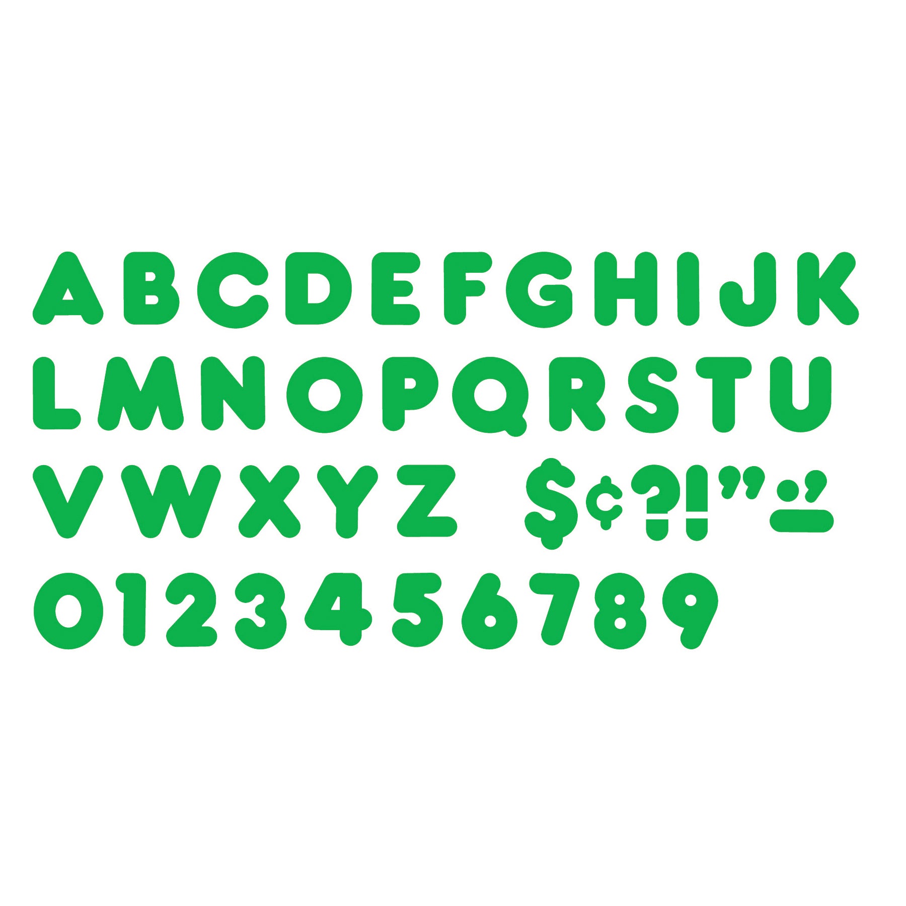 Green 4" Casual Uppercase Ready Letters®, 6 Packs