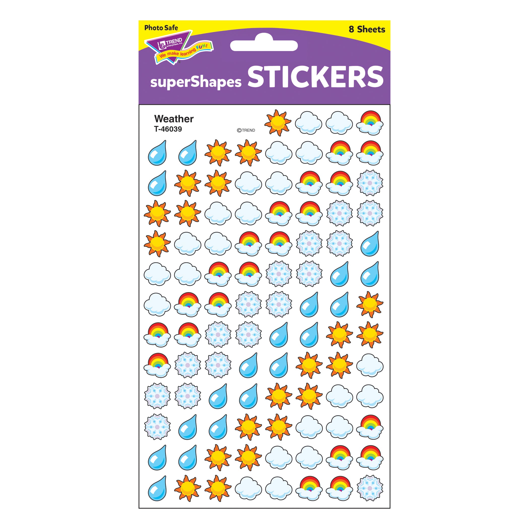 Weather superShapes Stickers, 800 Per Pack, 6 Packs