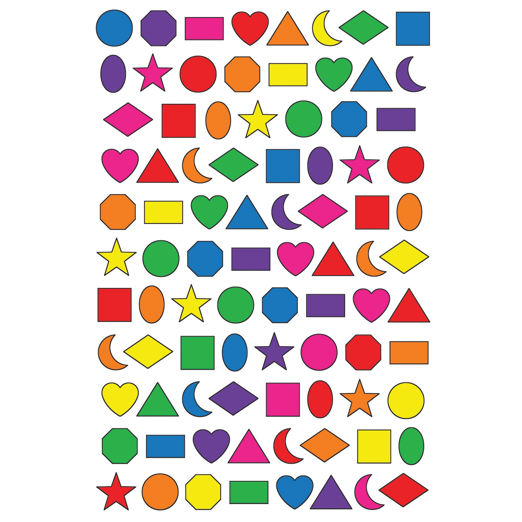 Basic Shapes superShapes Stickers, 800 Per Pack, 6 Packs