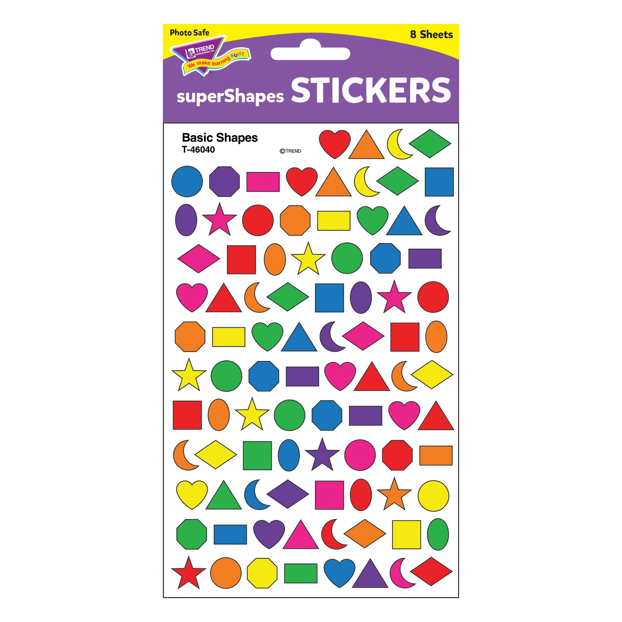 Basic Shapes superShapes Stickers, 800 Per Pack, 6 Packs