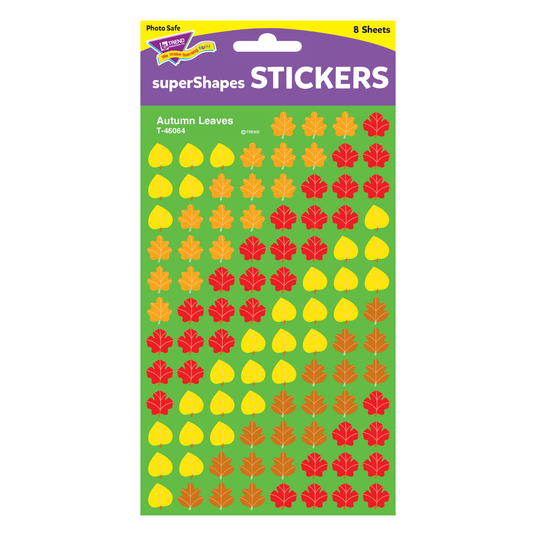 Autumn Leaves superShapes Stickers, 800 Per Pack, 6 Packs