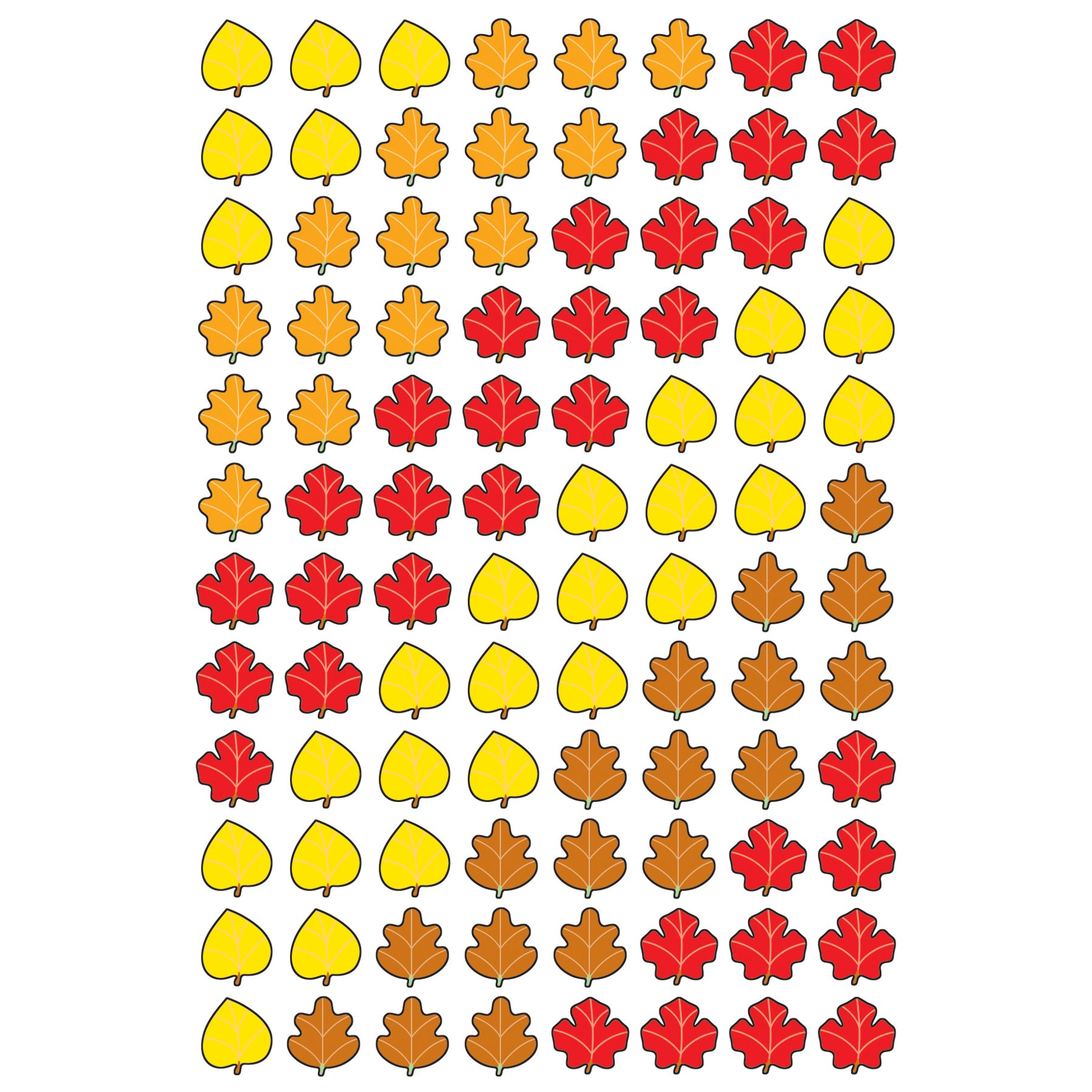 Autumn Leaves superShapes Stickers, 800 Per Pack, 6 Packs