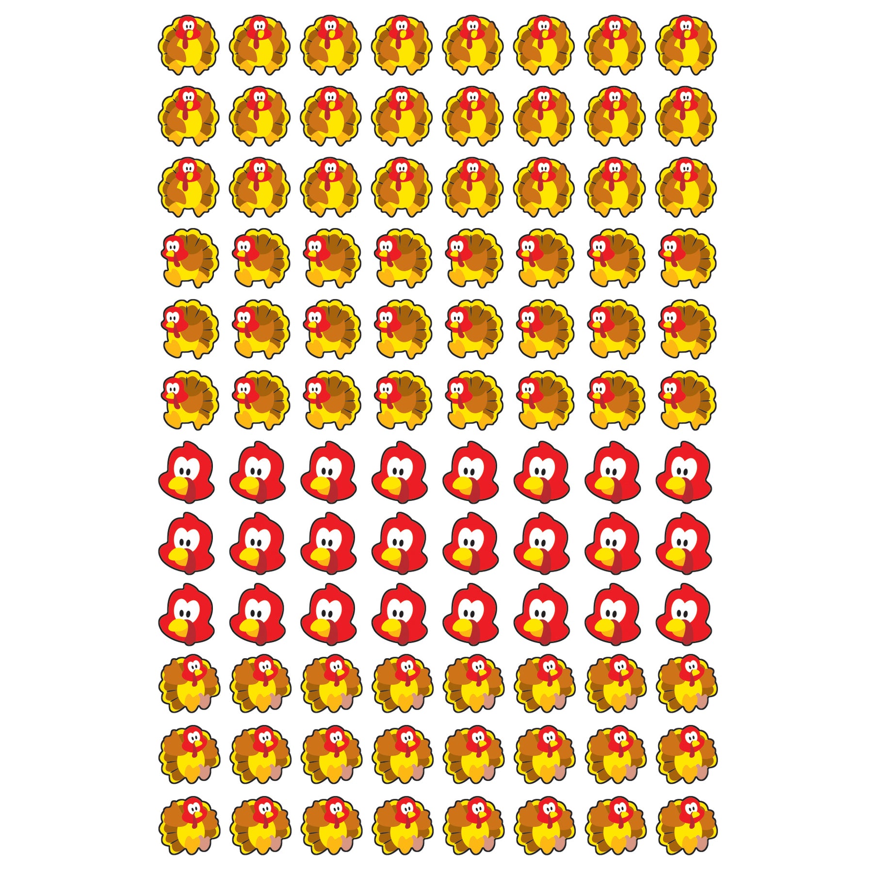 Turkey Time superShapes Stickers, 800 Per Pack, 6 Packs