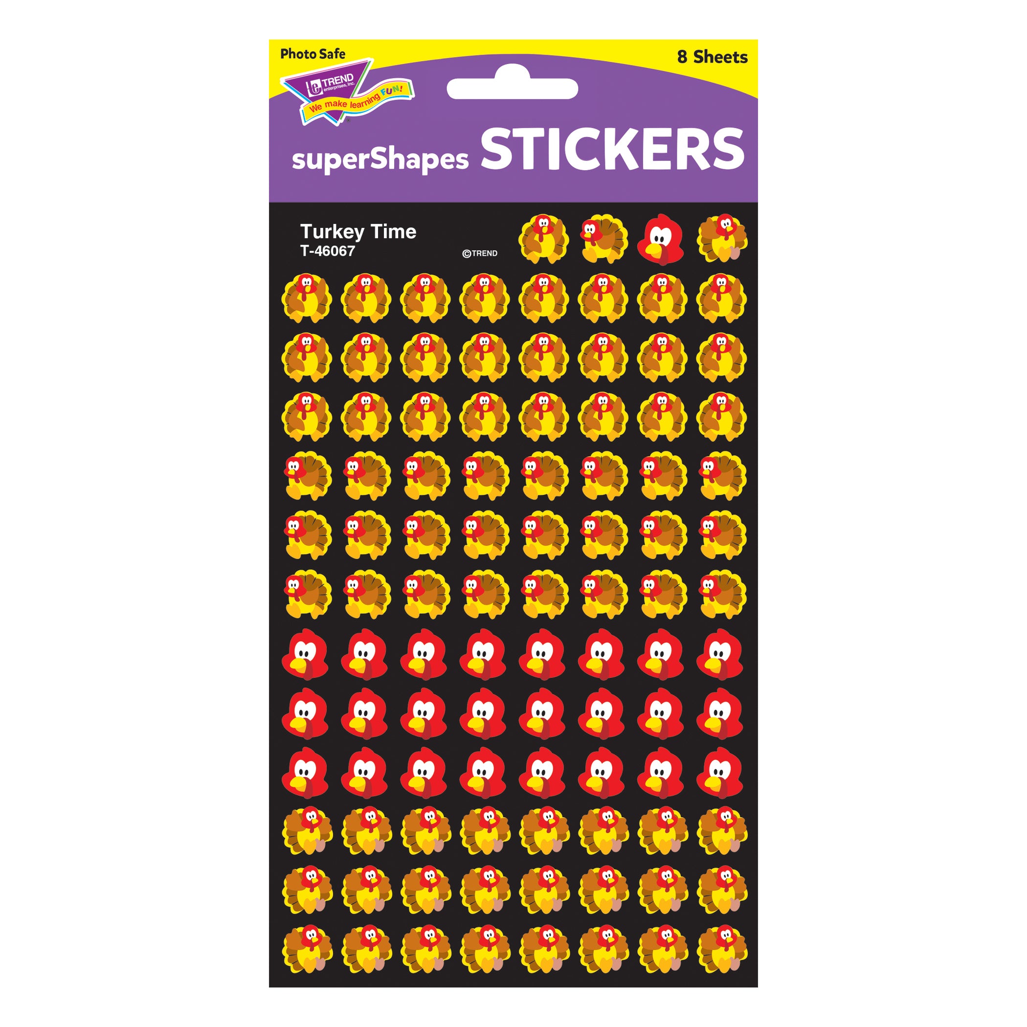 Turkey Time superShapes Stickers, 800 Per Pack, 6 Packs