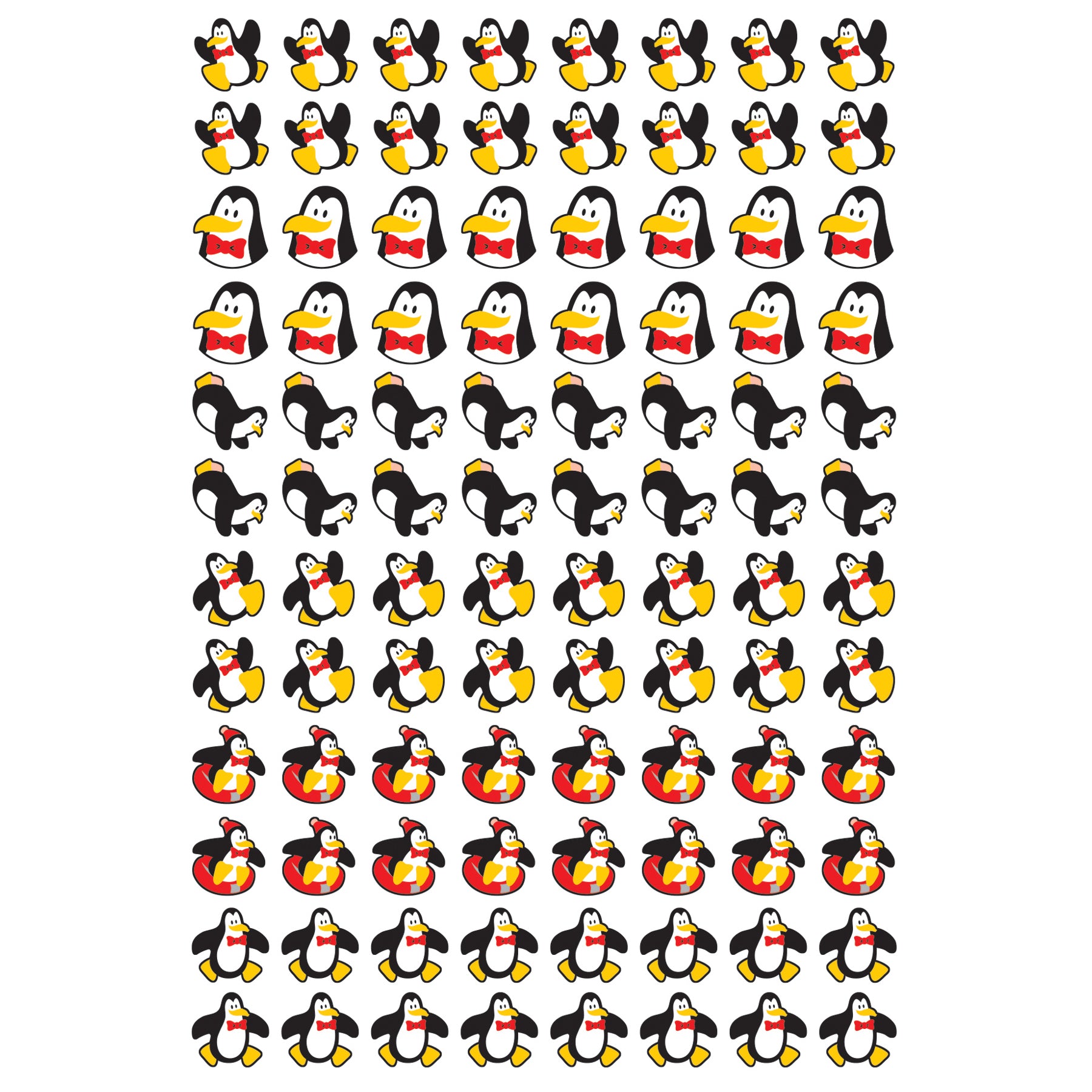 Perky Penguins superShapes Stickers, 800 Per Pack, 6 Packs