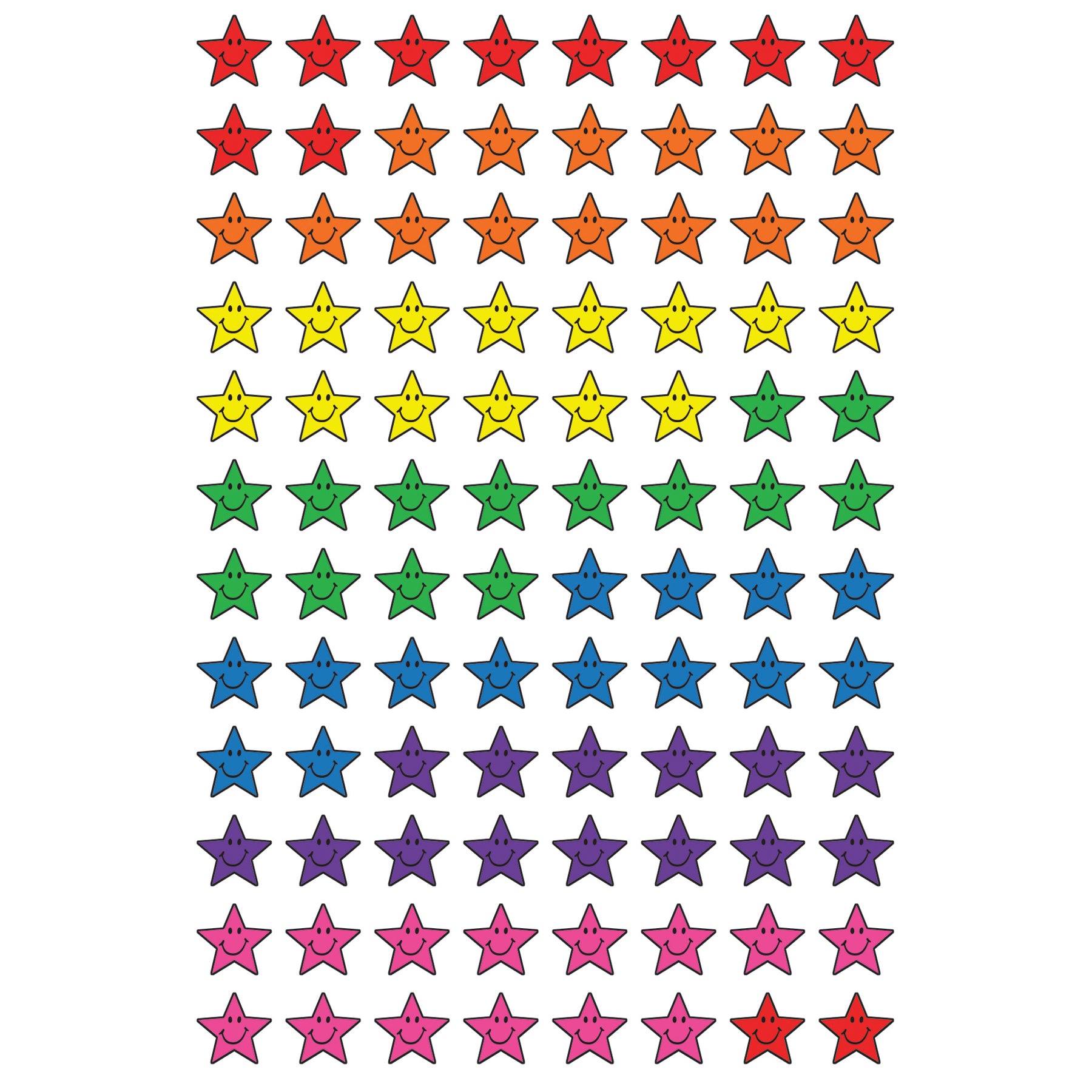 Star Smiles superShapes Stickers, 800 Per Pack, 6 Packs