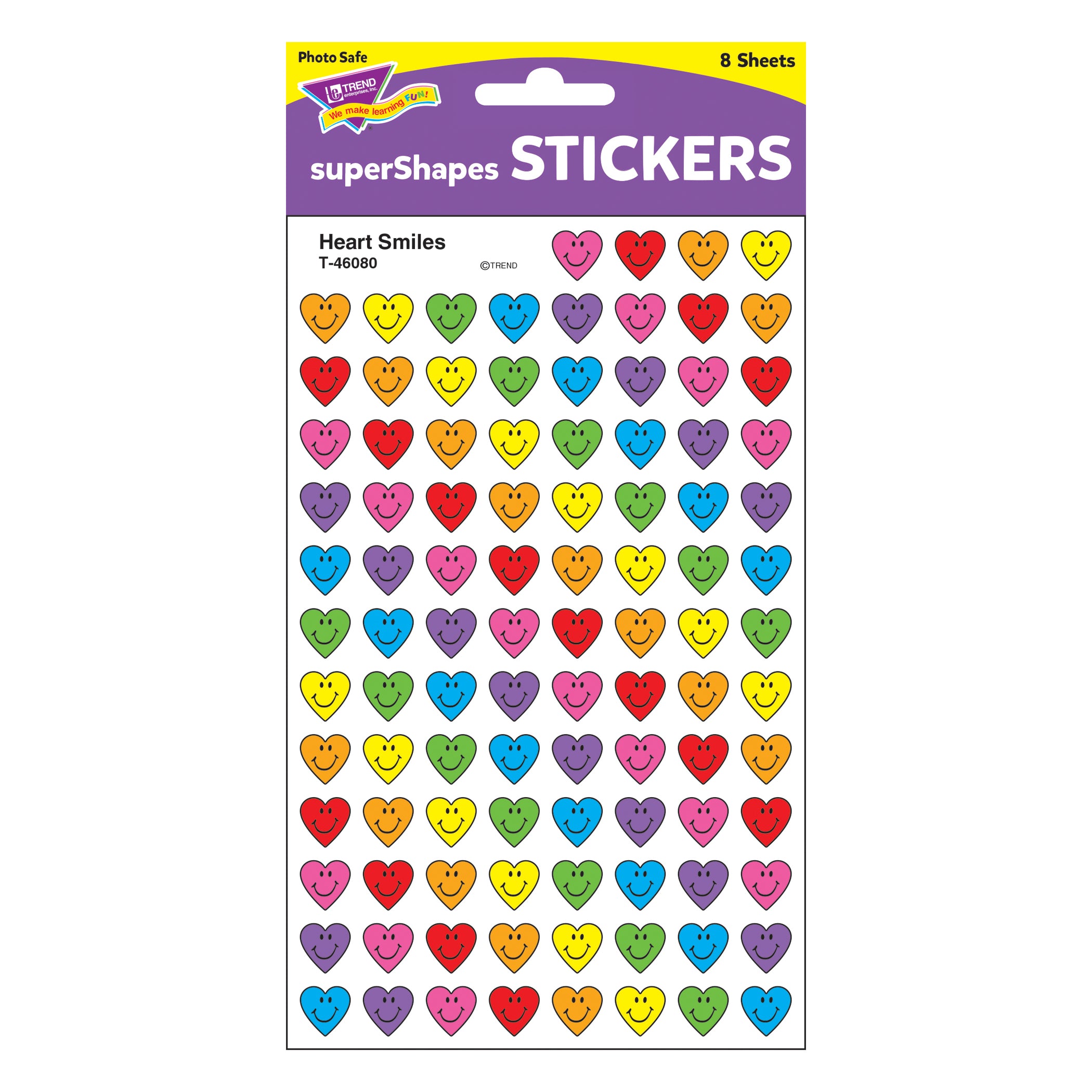 Heart Smiles superShapes Stickers, 800 Per Pack, 6 Packs