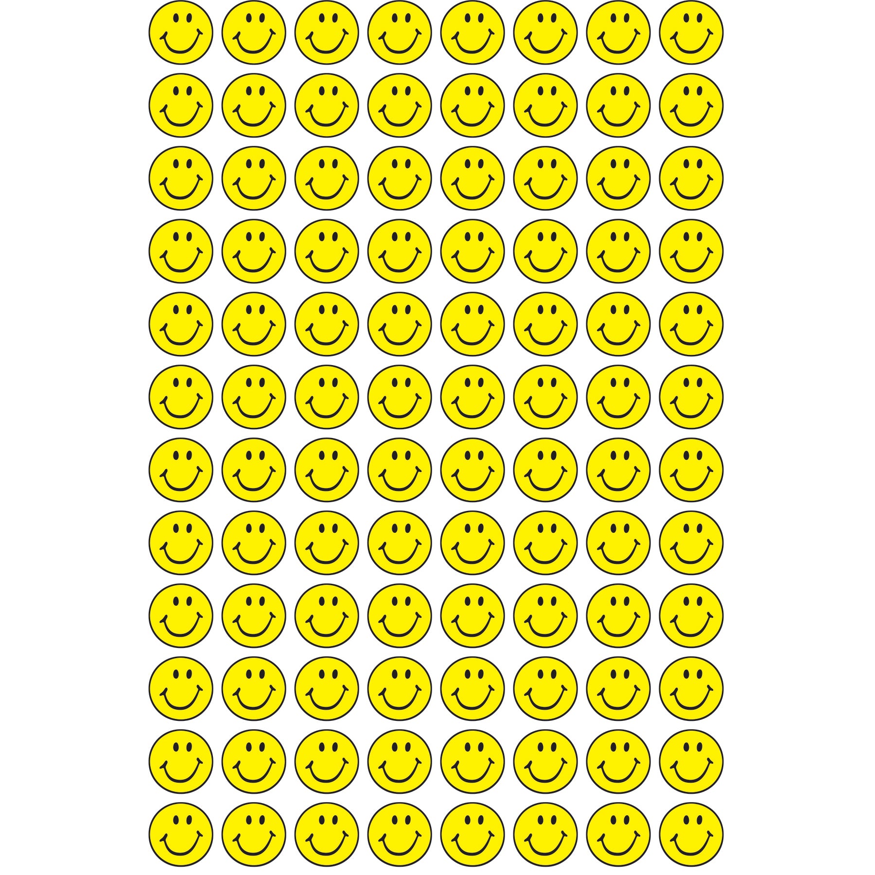 Neon Yellow Smiles superSpots® Stickers, 800 Per Pack, 6 Packs