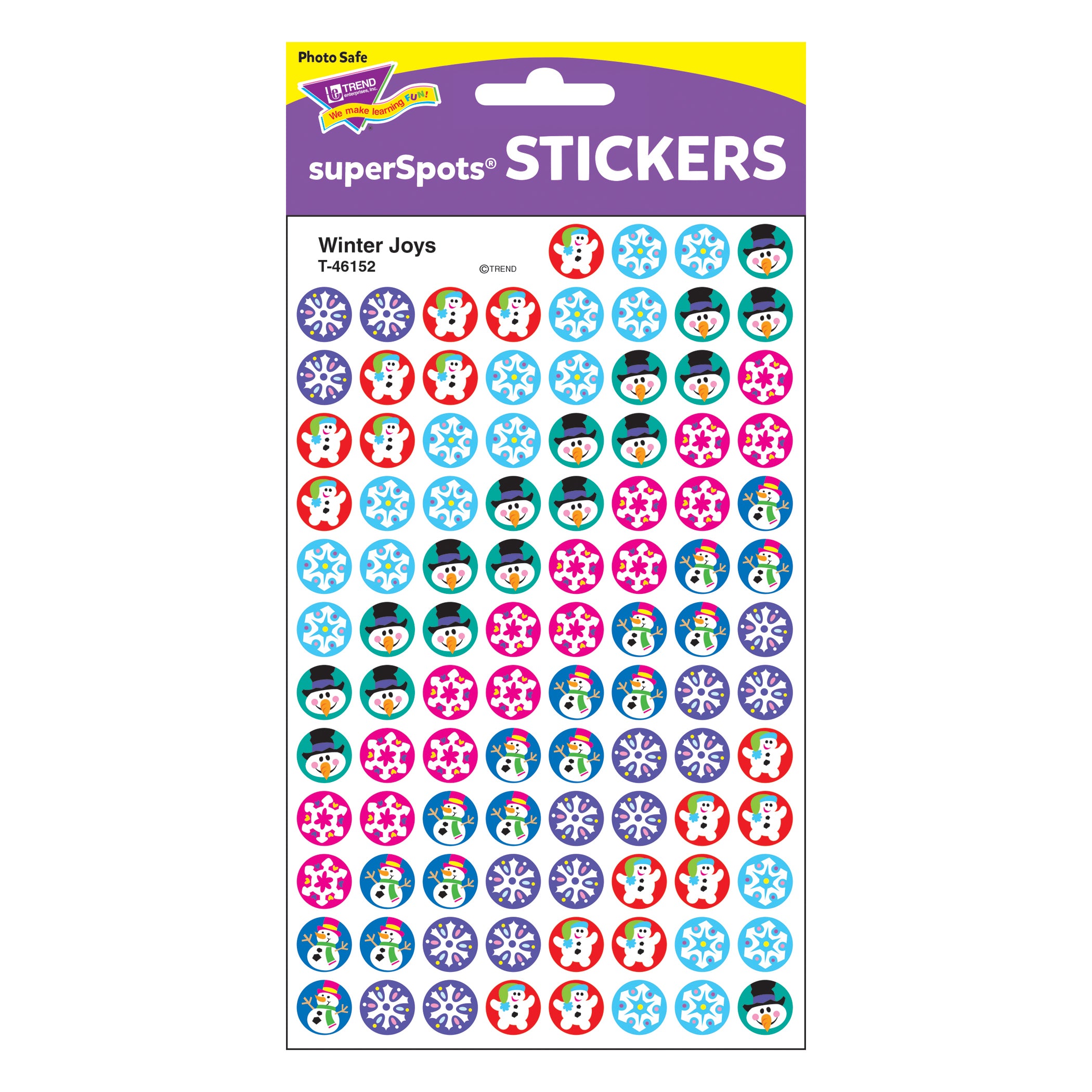 Winter Joys superSpots® Stickers, 800 Per Pack, 6 Packs