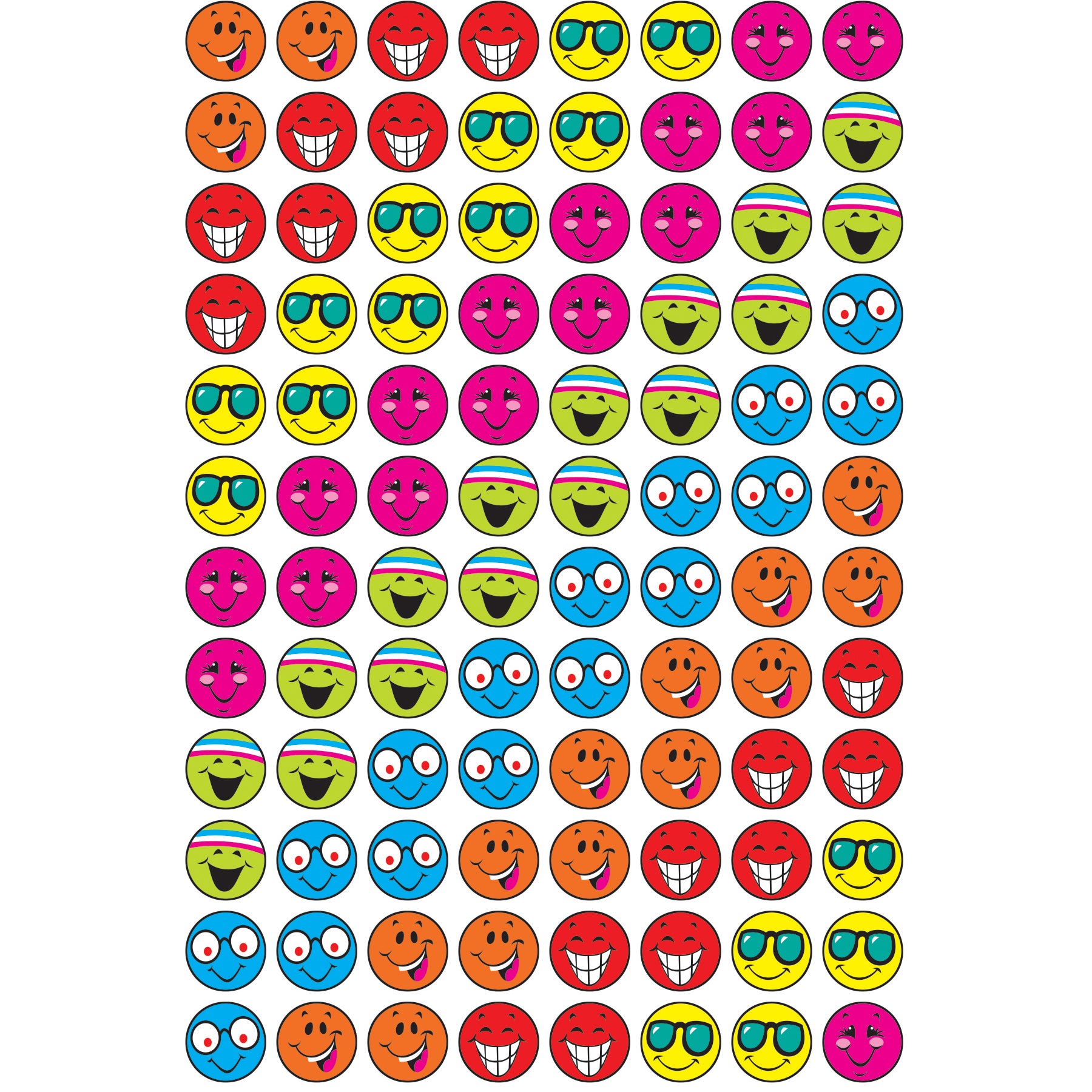 Happy Smiles superSpots® Stickers, 800 Per Pack, 6 Packs