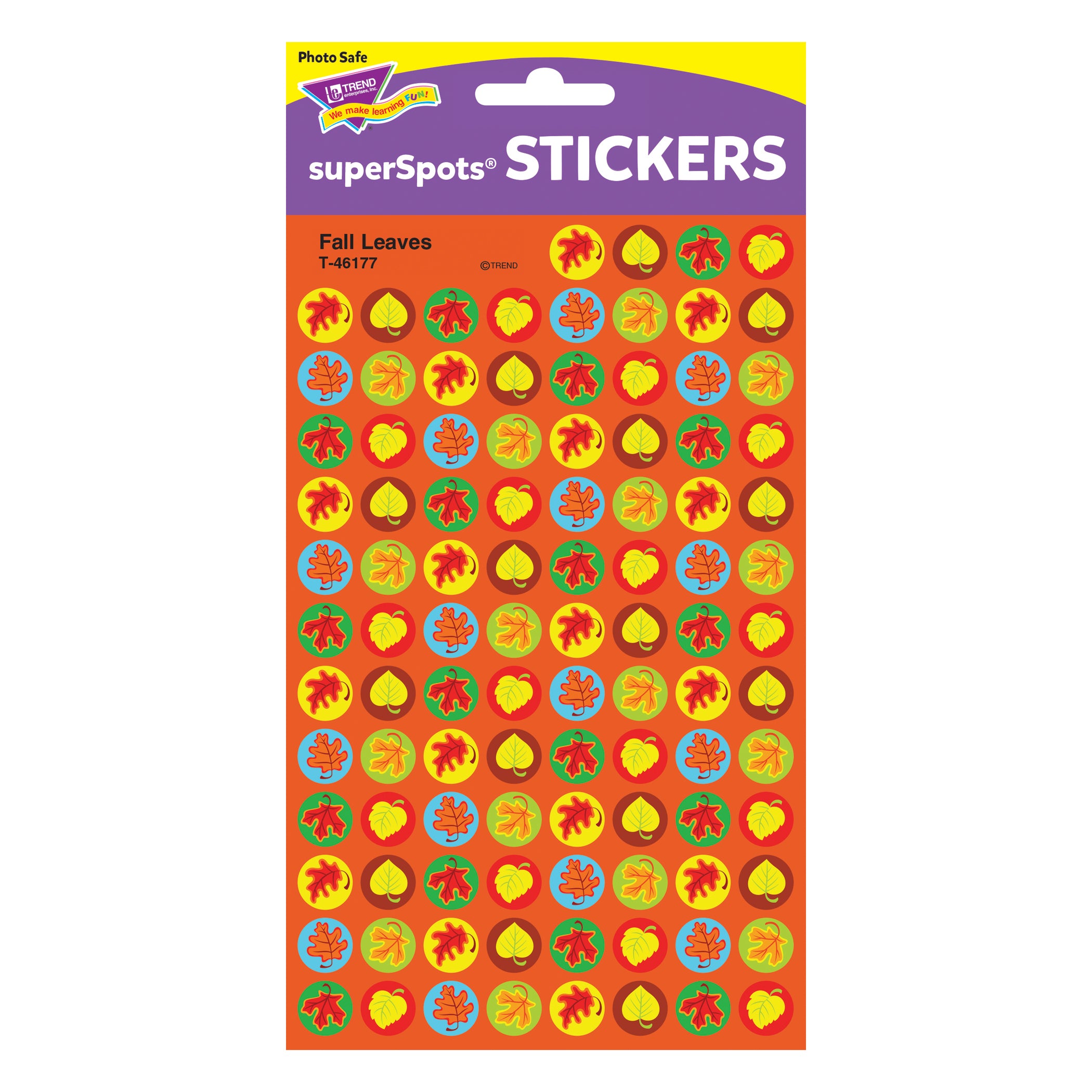 Fall Leaves superSpots® Stickers, 800 Per Pack, 6 Packs