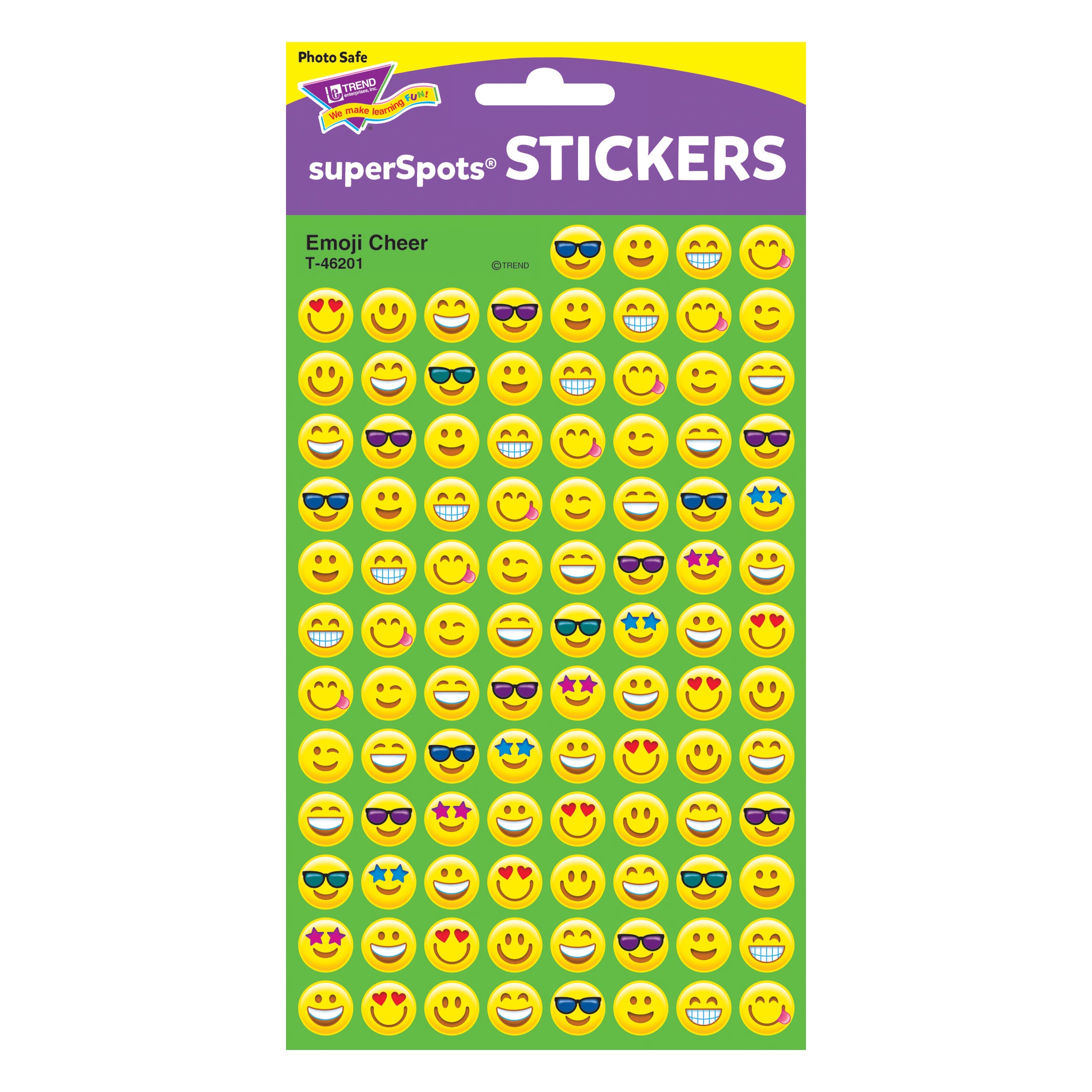 Emotion Icon Cheer superSpots® Stickers, 800 Per Pack, 6 Packs