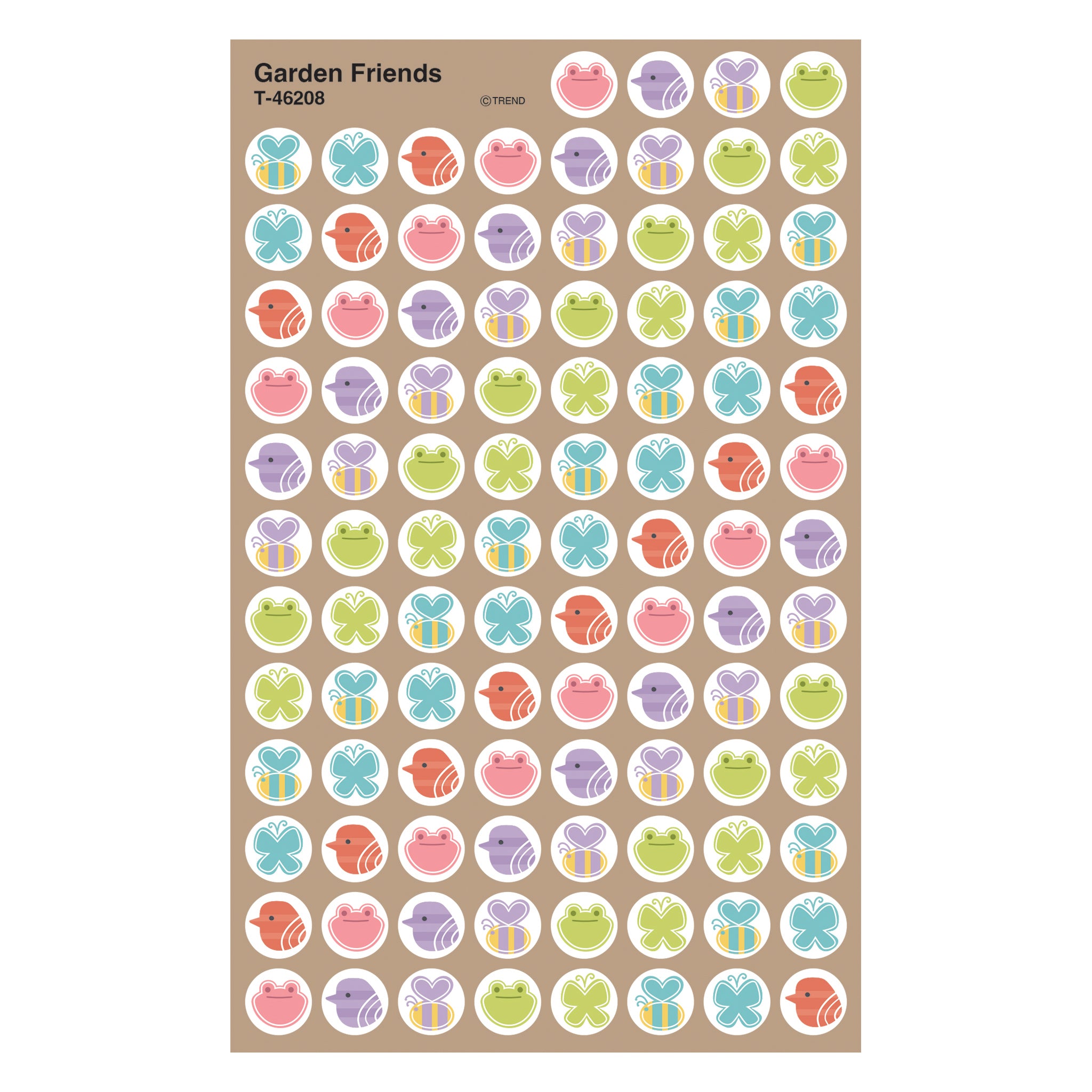 Garden Friends superSpots® Stickers, 800 Per Pack, 6 Packs