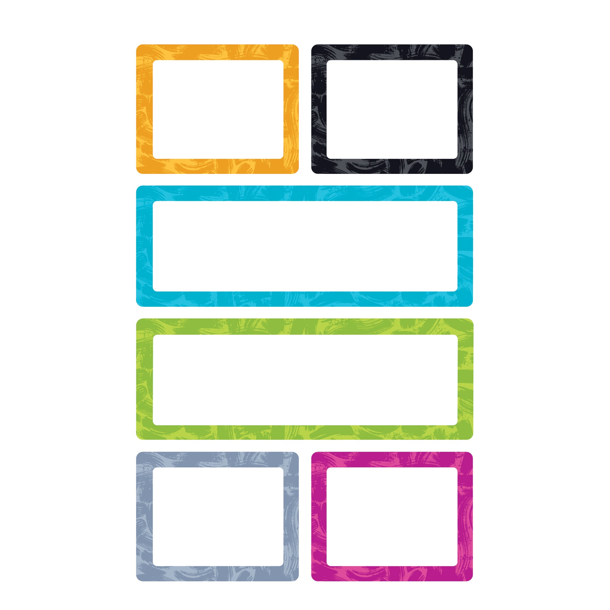 Color Harmony Painted Labels superShapes Stickers - Large, 24 Per Pack, 6 Packs