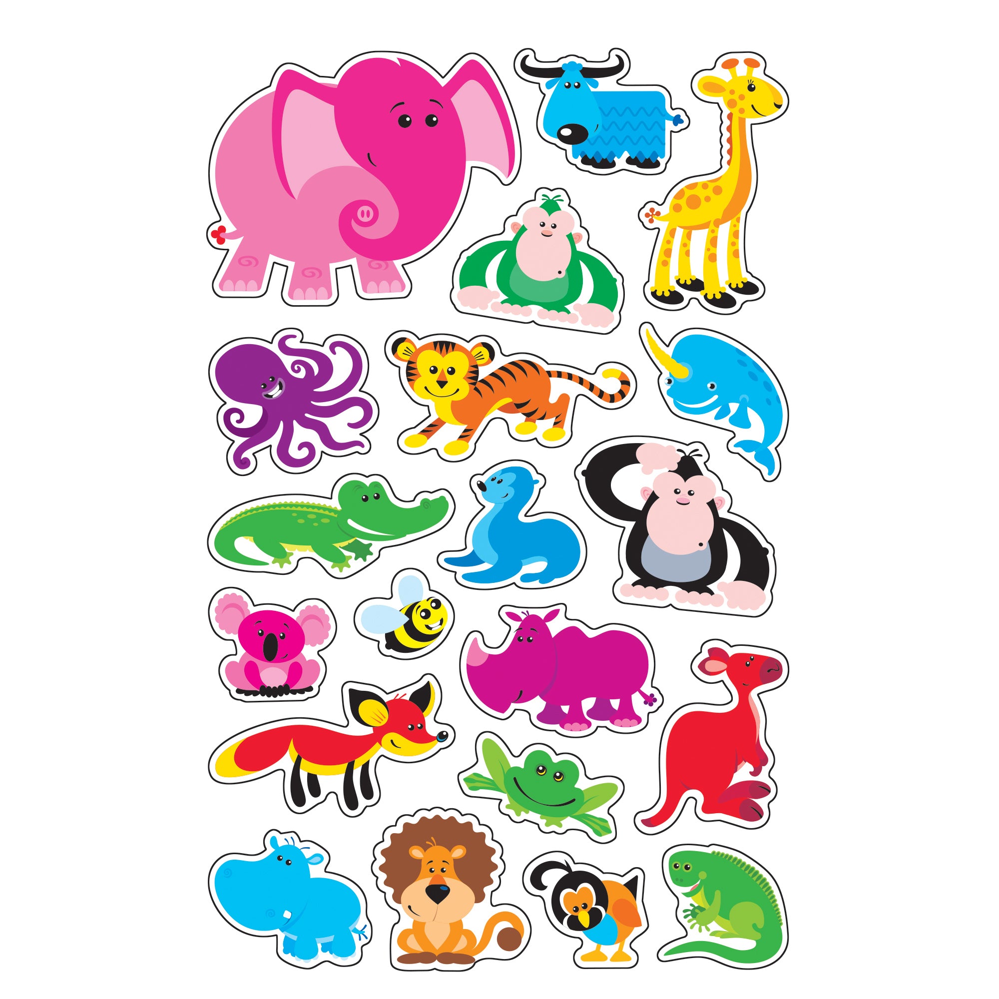 Awesome Animals superShapes Stickers-Large, 160 Per Pack, 6 Packs