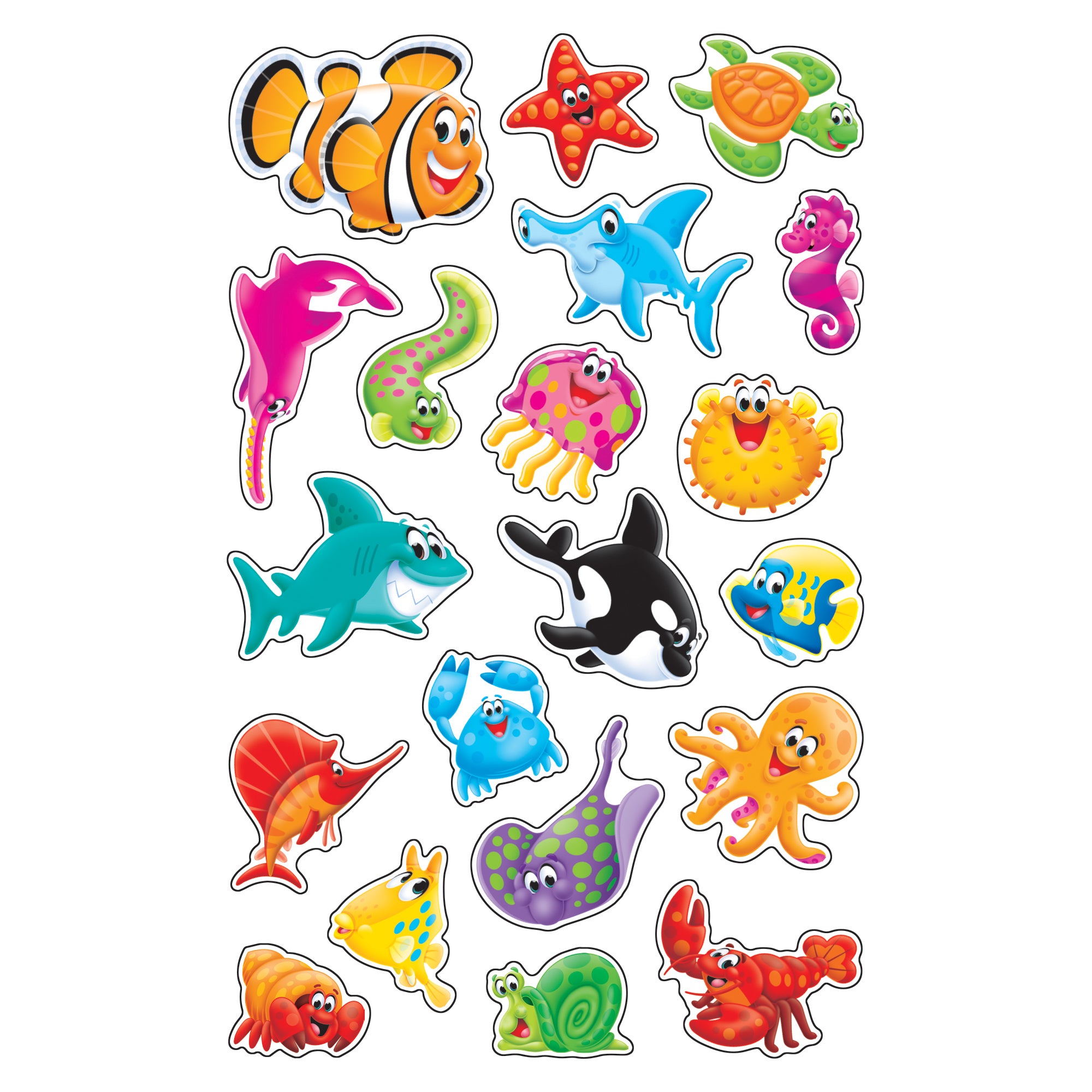 Sea Buddies™ superShapes Stickers-Large, 160 Per Pack, 6 Packs