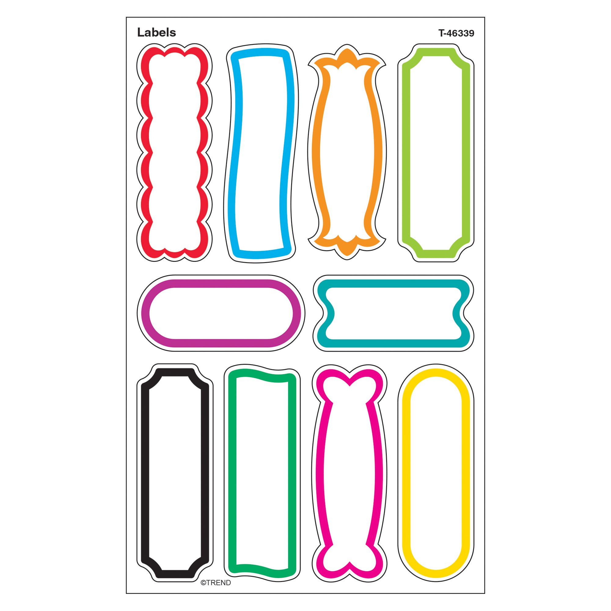 Labels superShapes Stickers-Large, 80 Per Pack, 6 Packs