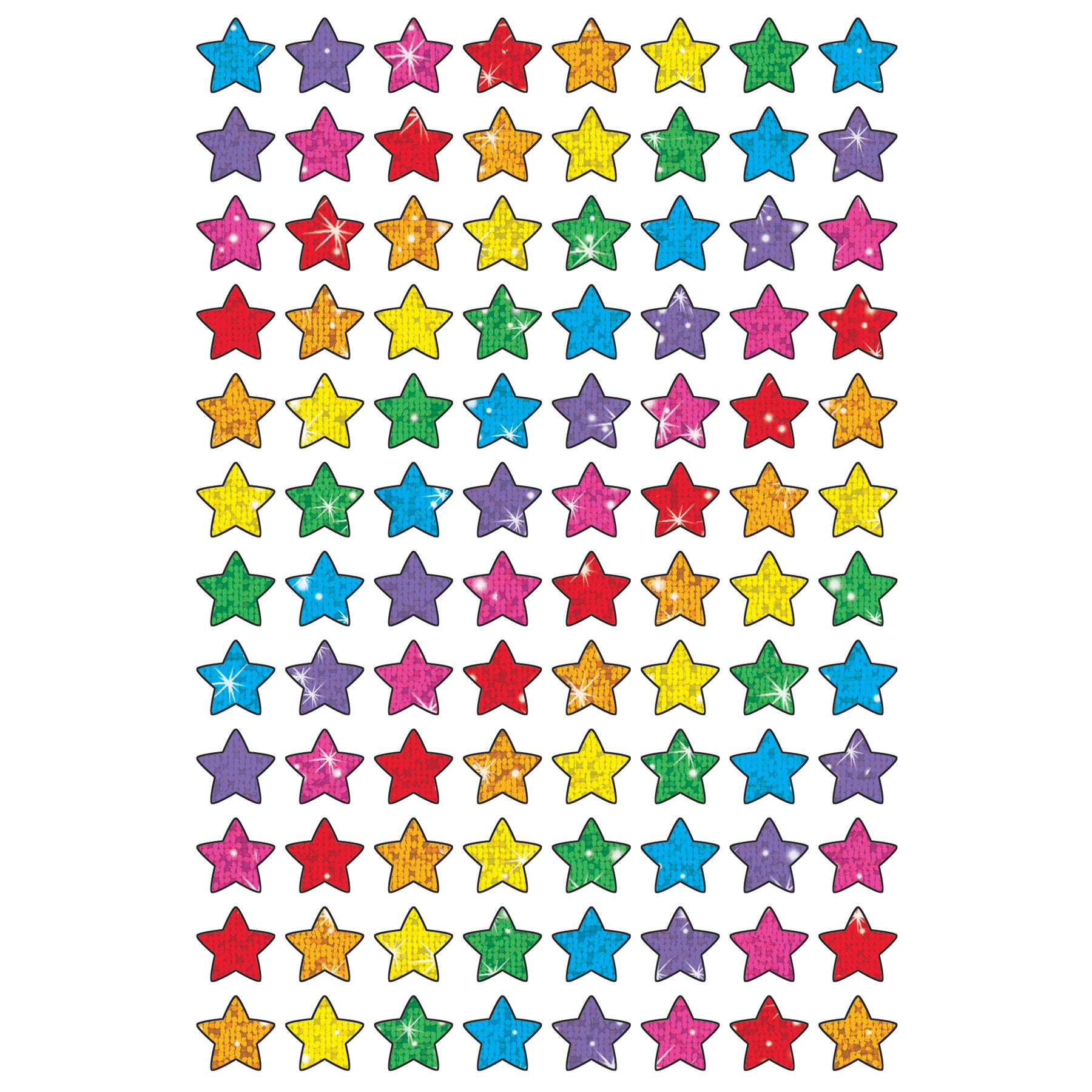 Colorful Sparkle Stars superShapes Stickers, 400 Per Pack, 6 Packs