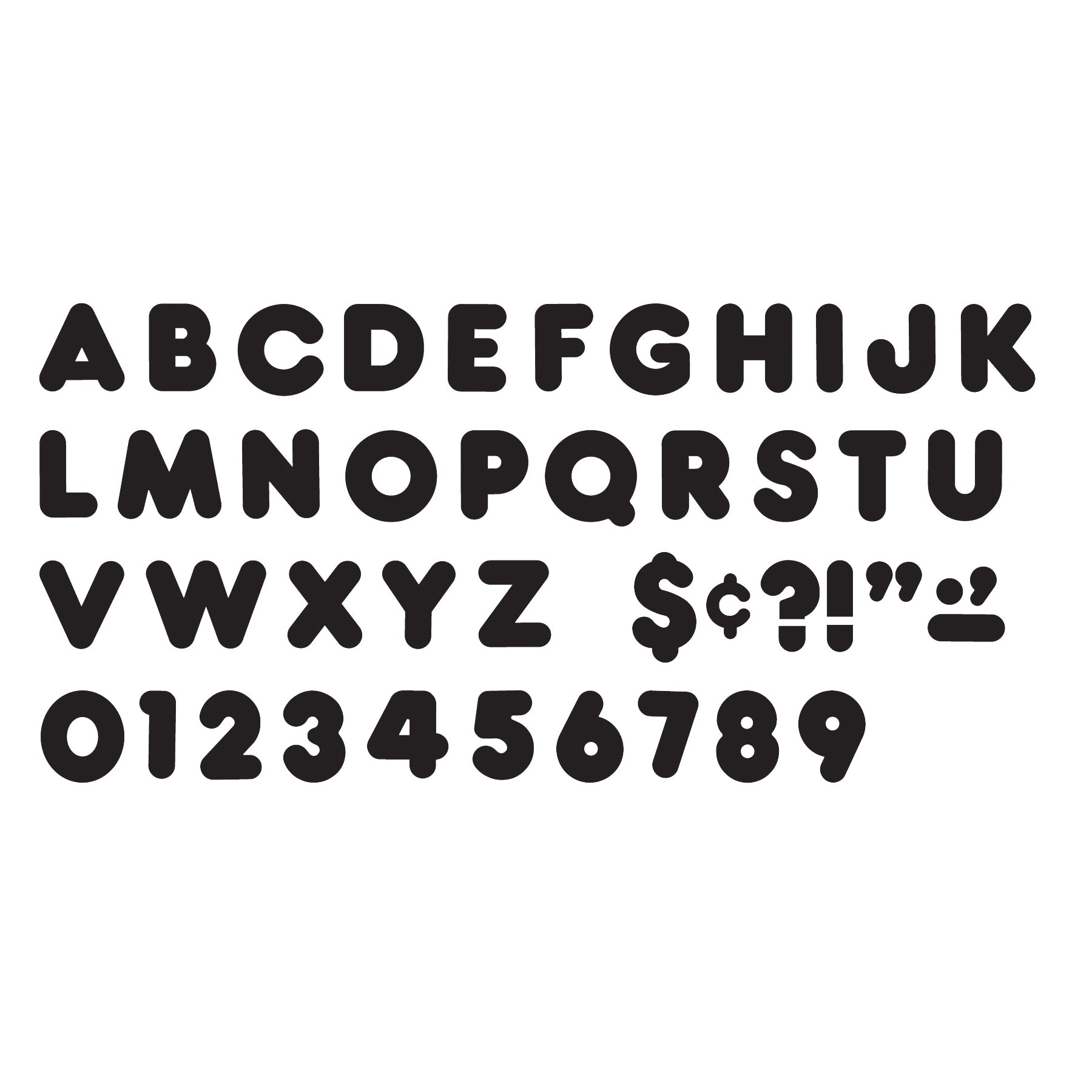 Black 4" Casual Uppercase Ready Letters®, 6 Packs