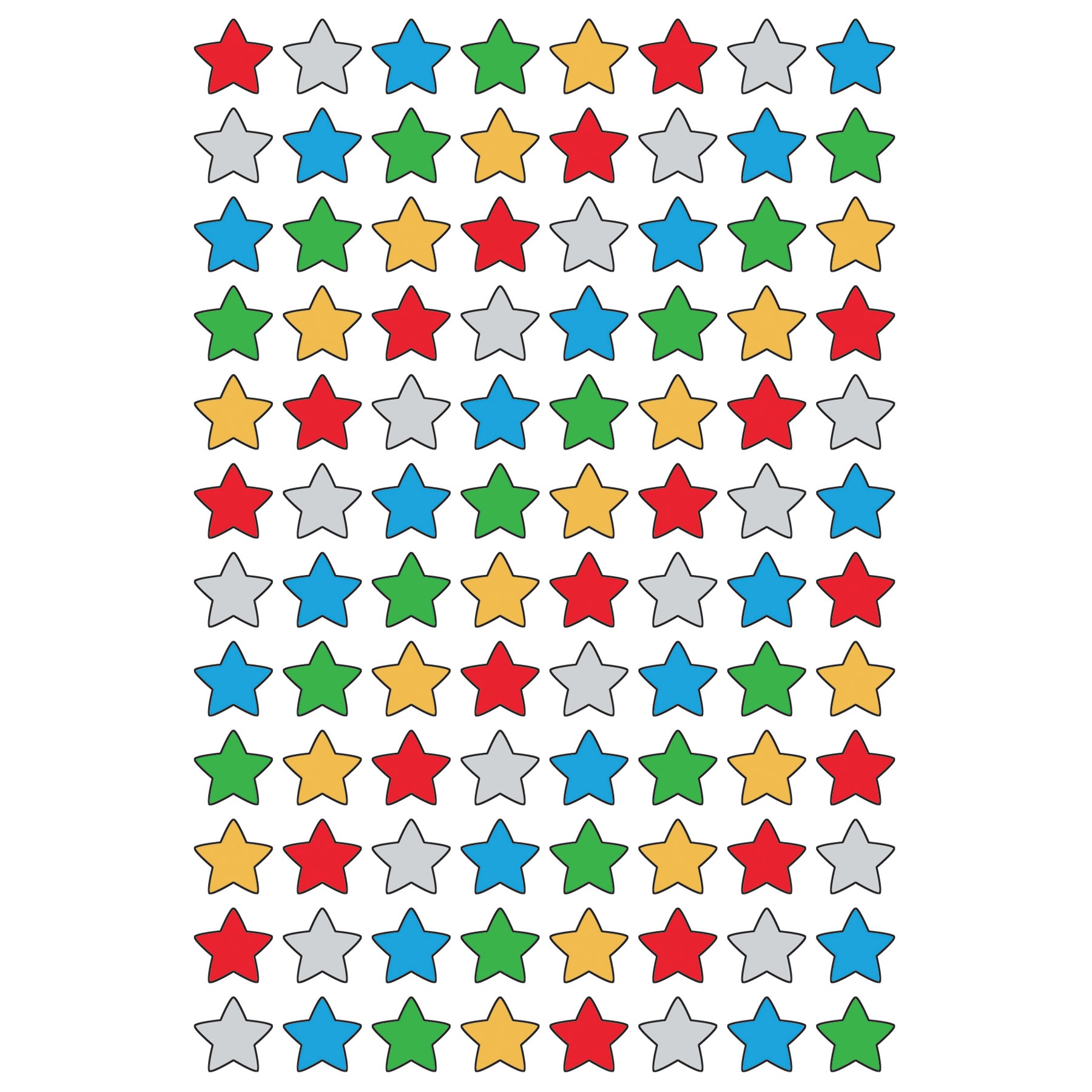 Colorful Foil Stars superShapes Stickers, 400 Per Pack, 6 Packs