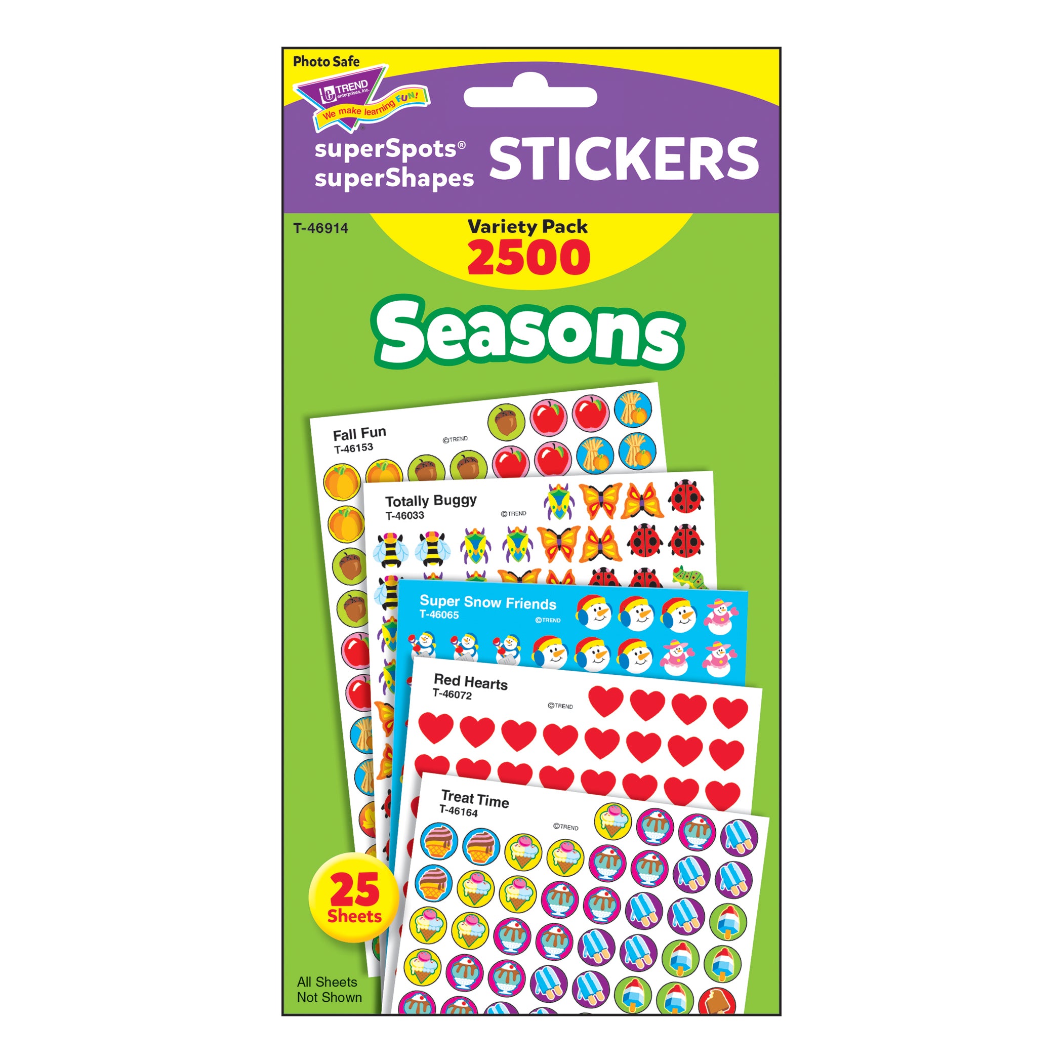 Seasons superSpots®/superShapes Variety Pack, 2500 Per Pack, 3 Packs