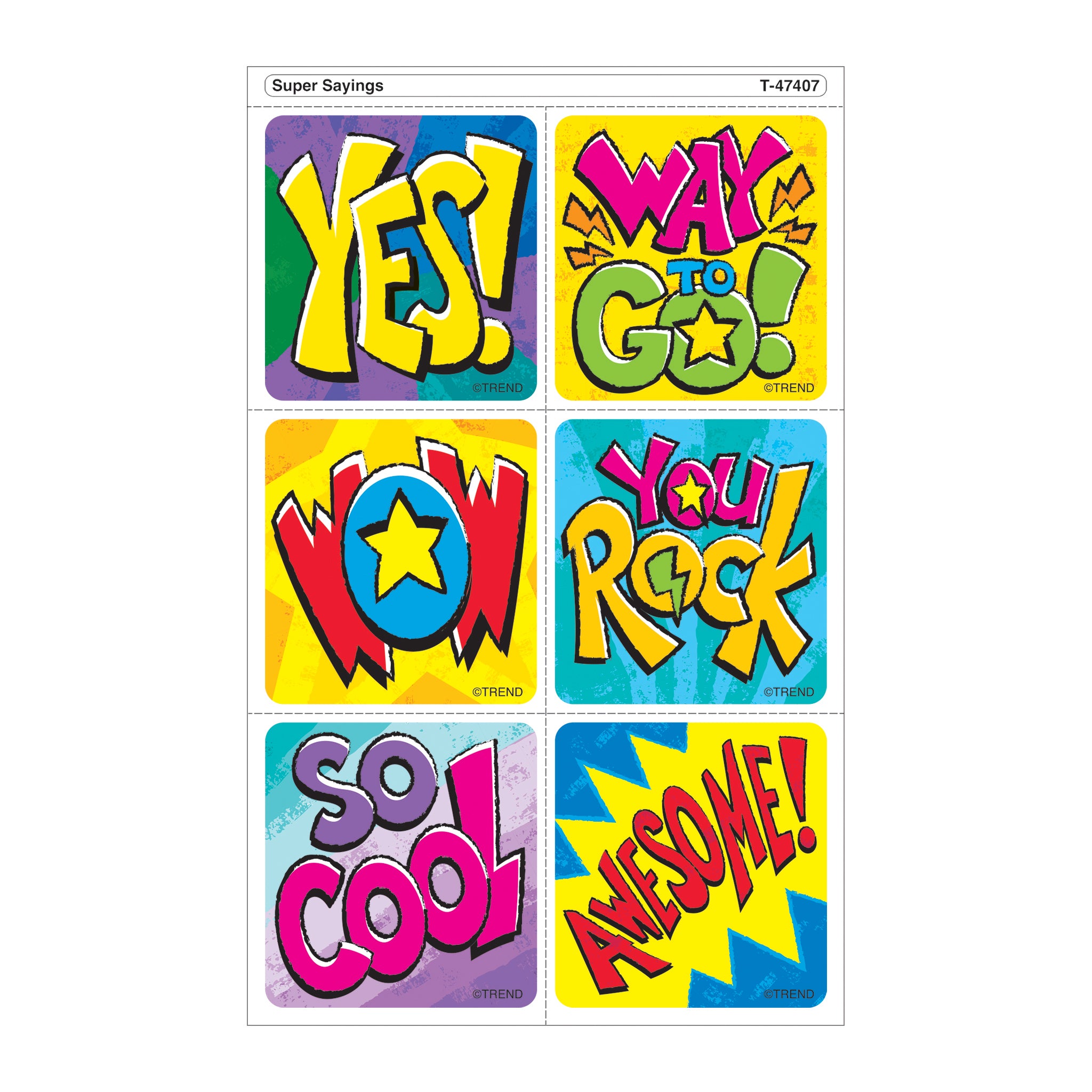 Super Sayings Tear & Share Stickers®, 30 Per Pack, 6 Packs