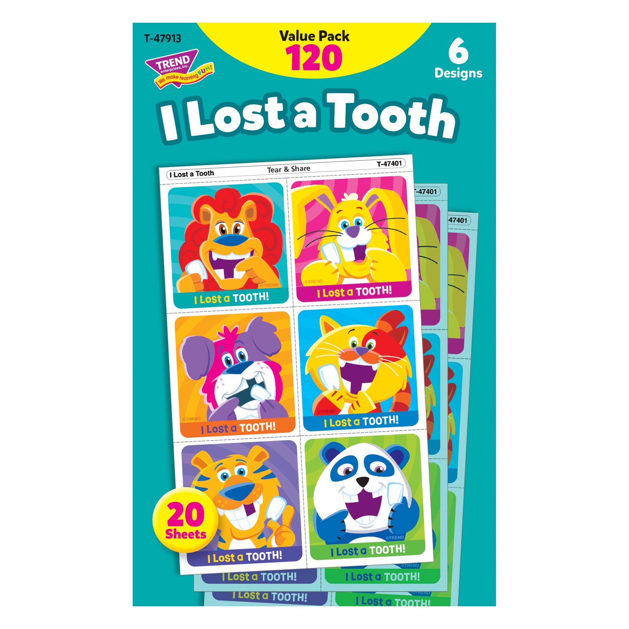 I Lost A Tooth Tear & Share Stickers® Value Pack, 120 Per Pack, 2 Packs