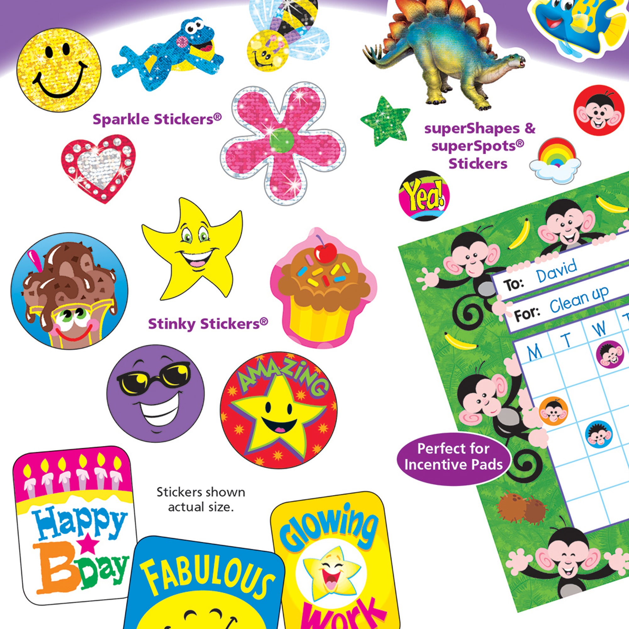 Super Stars & Smiles Sticker Pad, 738 Stickers Per Pad, 6 Pads