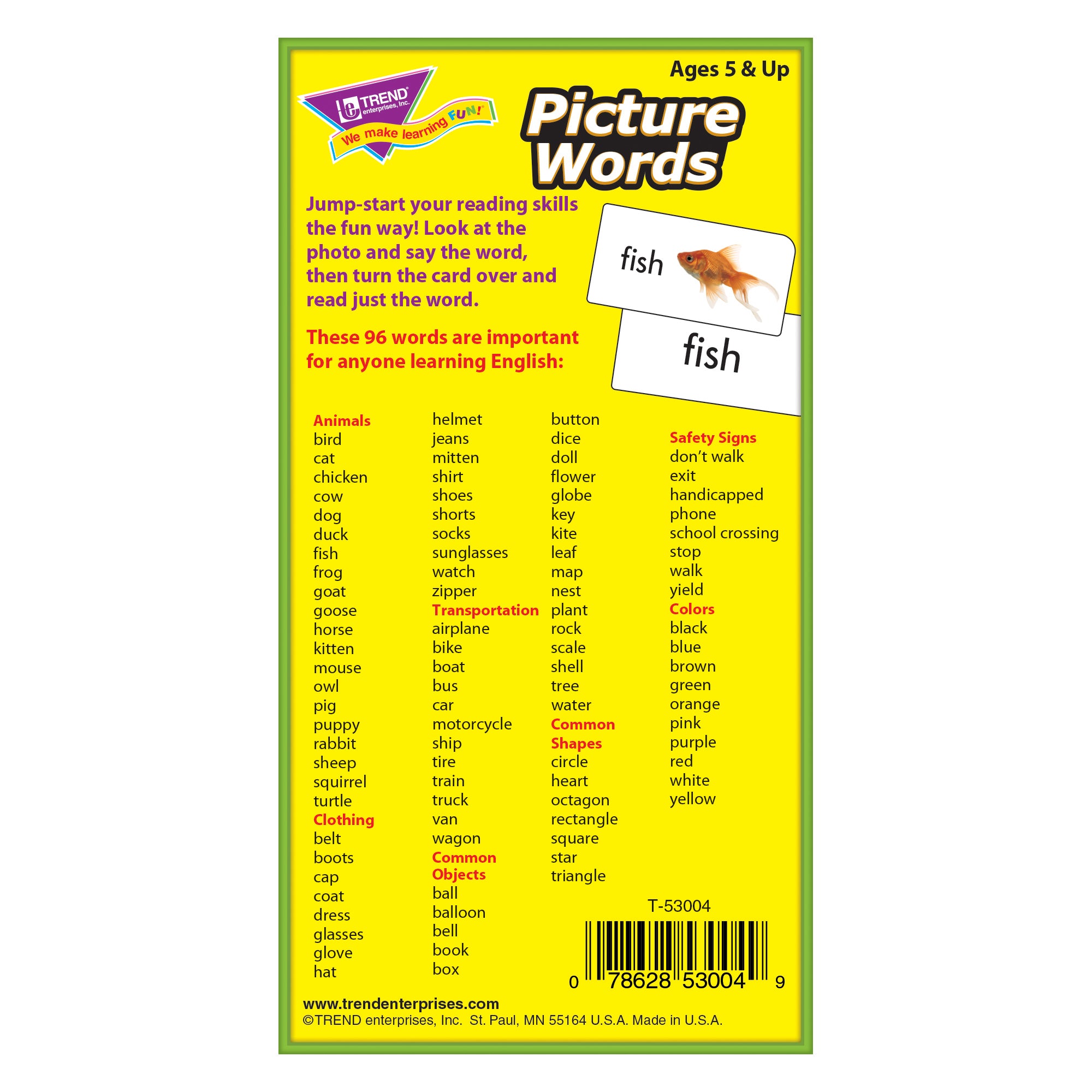 Picture Words Skill Drill Flash Cards, 3 Packs