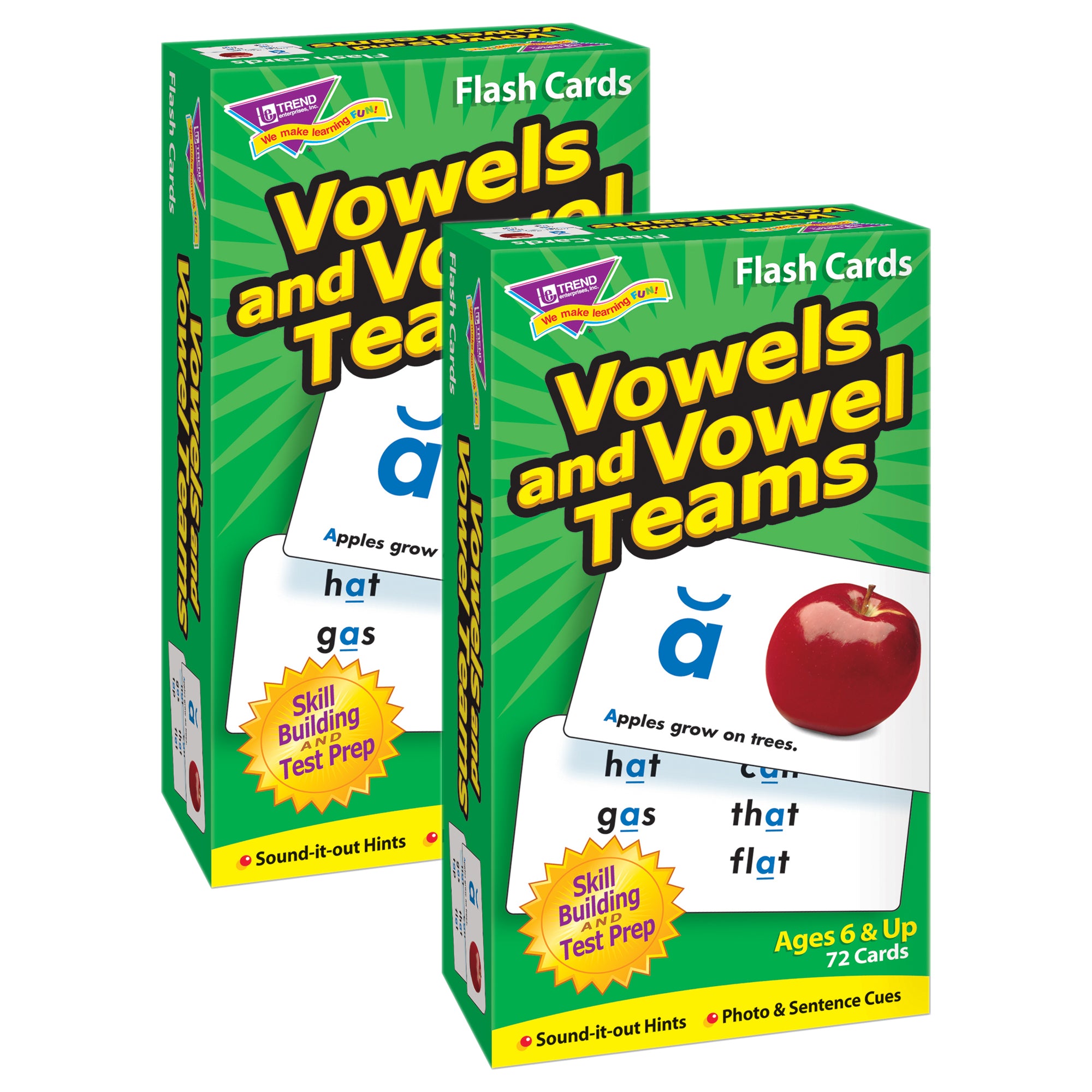 Vowels and Vowel Teams Skill Drill Flash Cards, Pack of 2