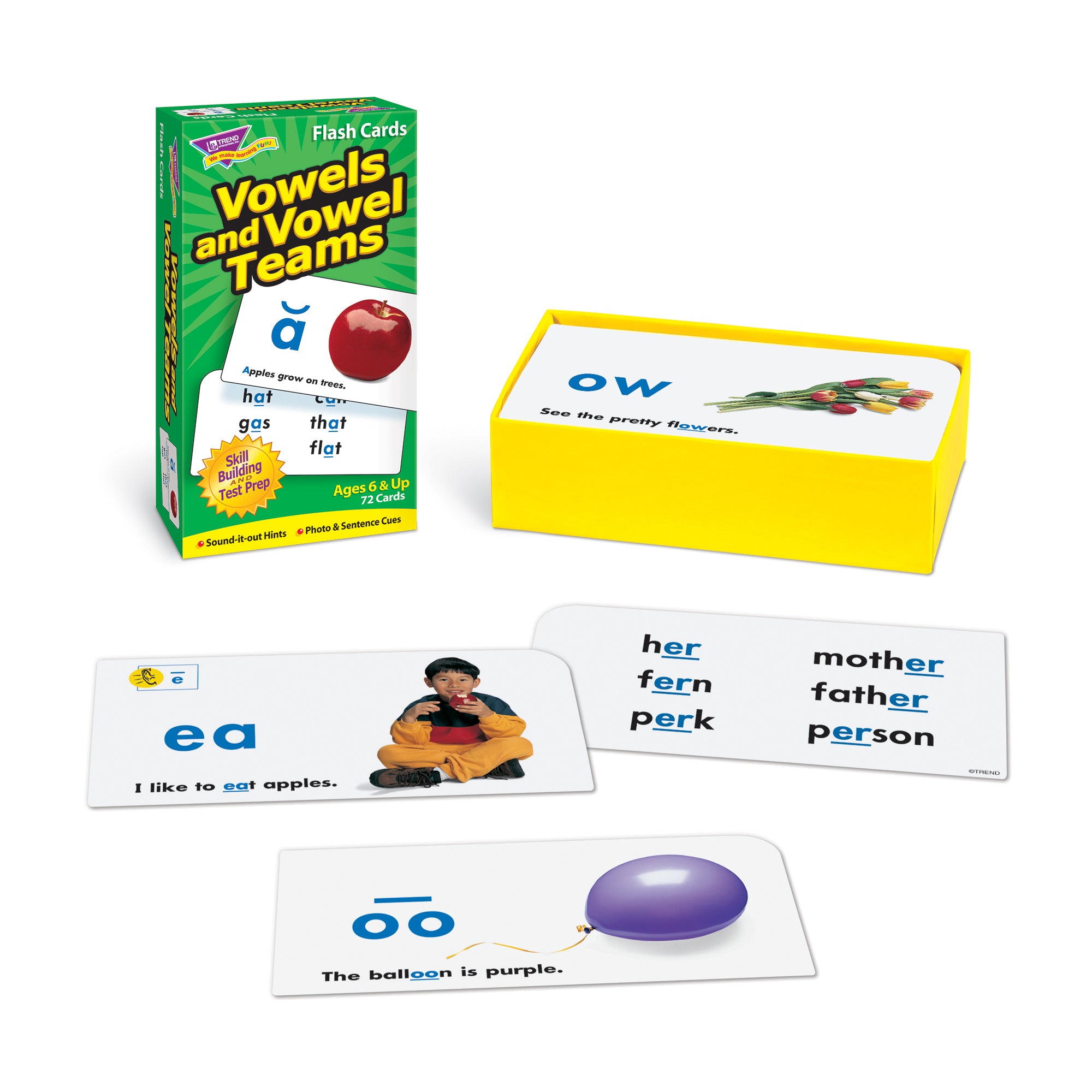 Vowels and Vowel Teams Skill Drill Flash Cards, Pack of 3