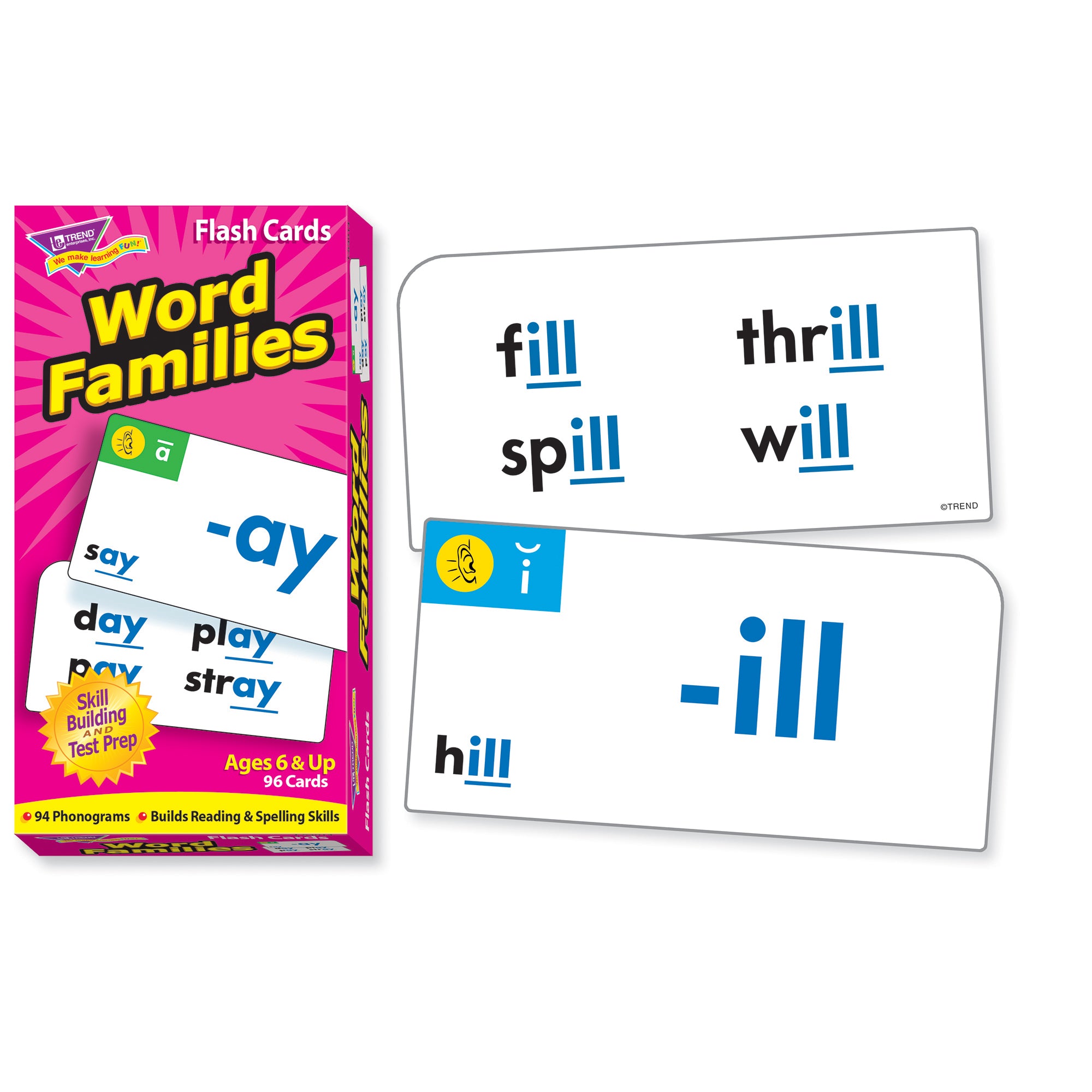 Word Families Skill Drill Flash Cards, 3 Packs