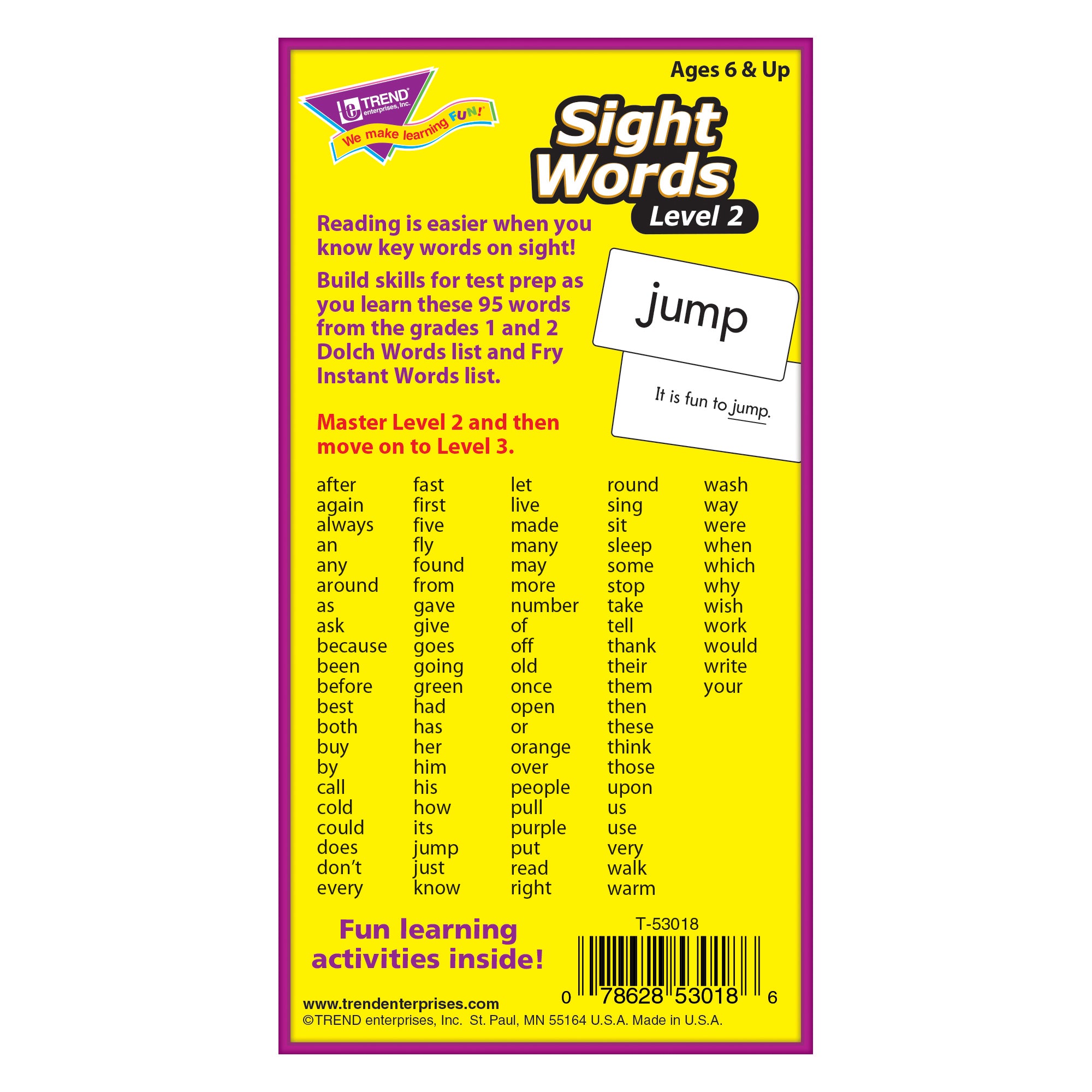 Sight Words – Level 2 Skill Drill Flash Cards, 3 Packs