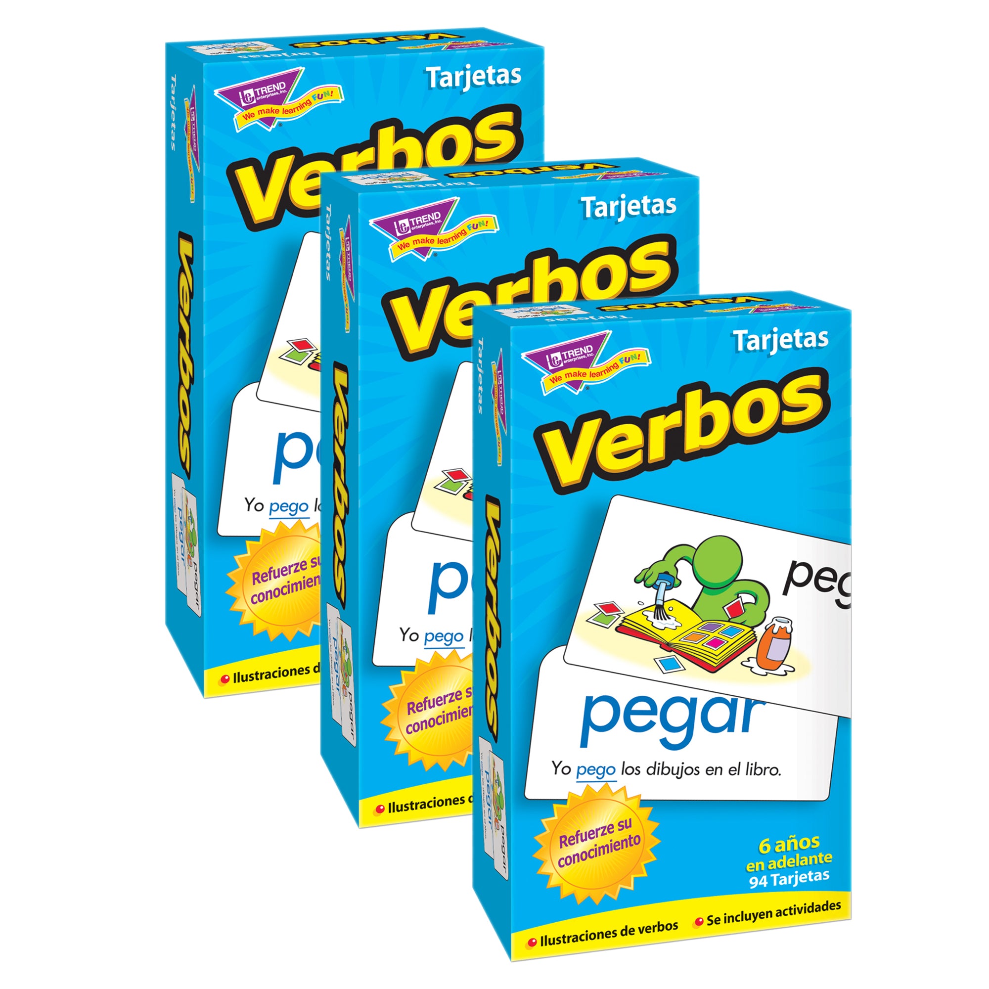 Verbos (Spanish Action Words) Skill Drill Flash Cards, 3 Packs