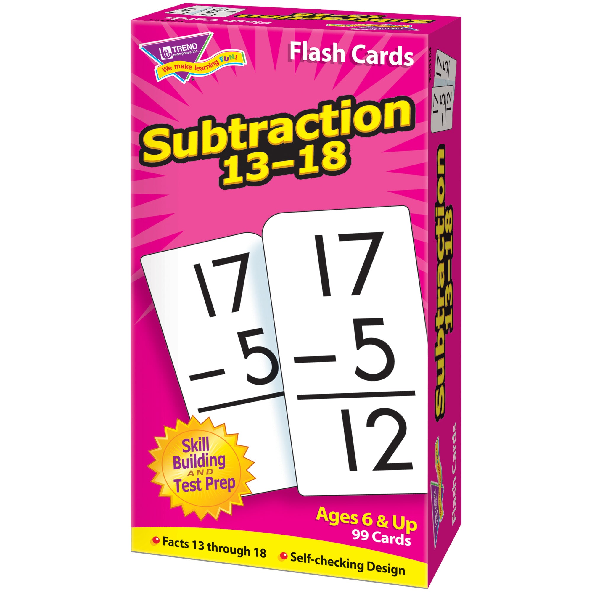 Subtraction 13-18 Skill Drill Flash Cards, 3 Packs