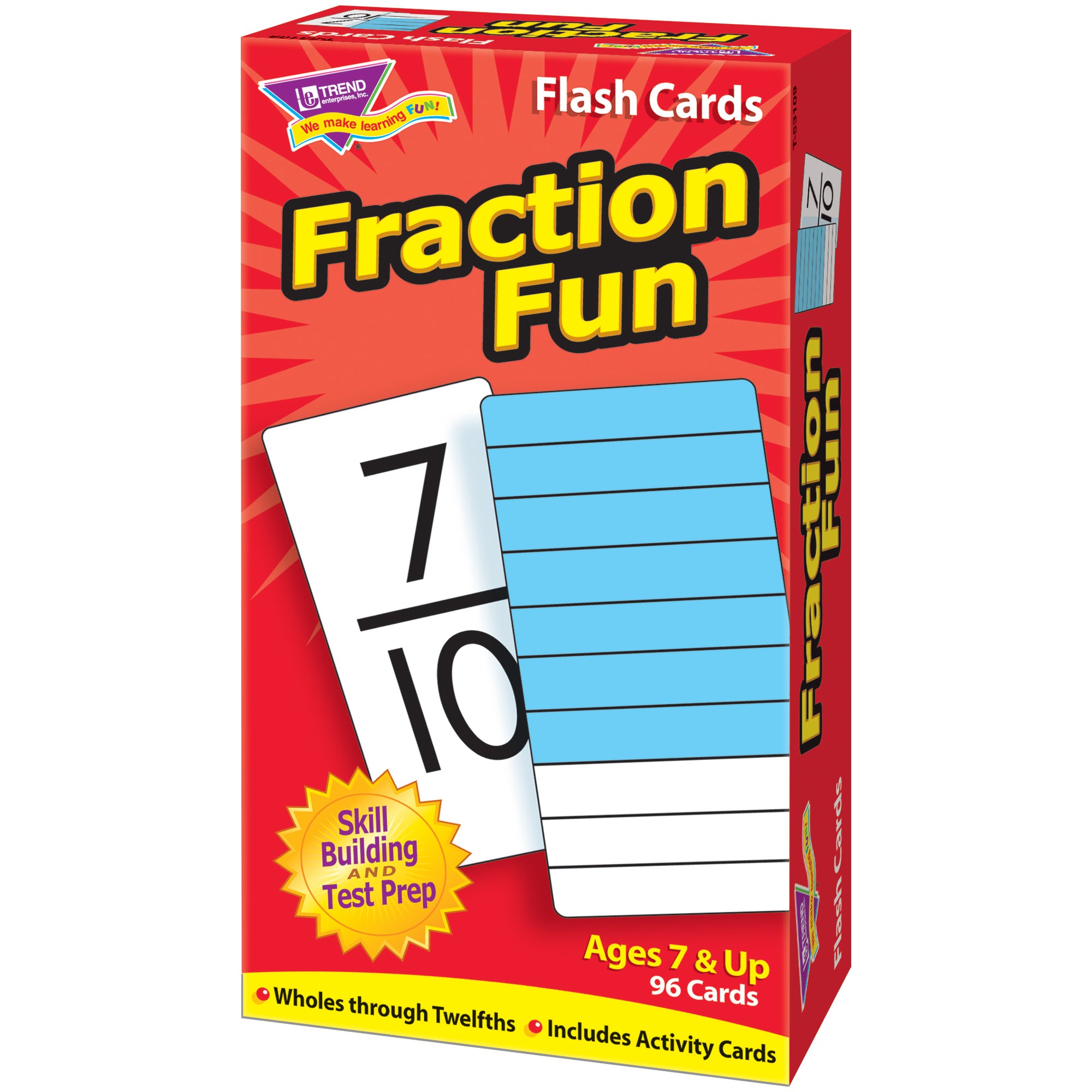 Fraction Fun Skill Drill Flash Cards, 3 Packs