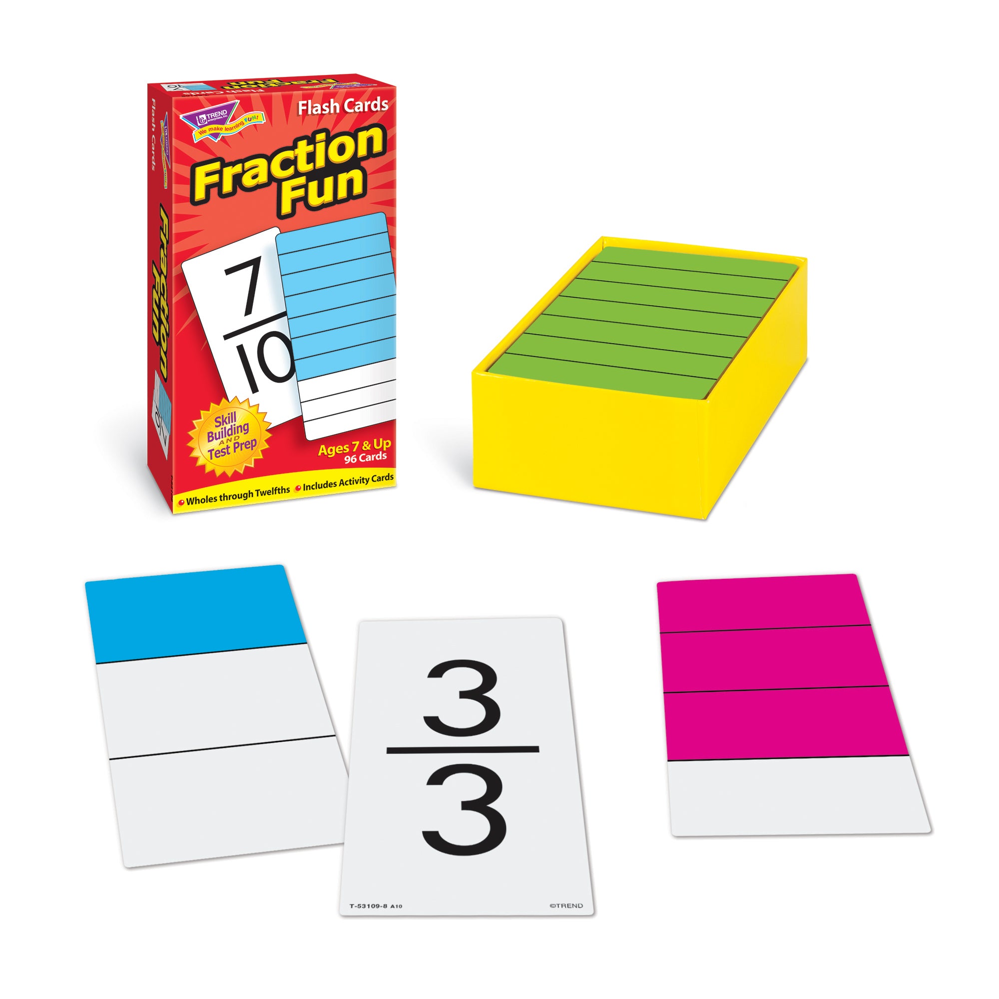 Fraction Fun Skill Drill Flash Cards, 3 Packs